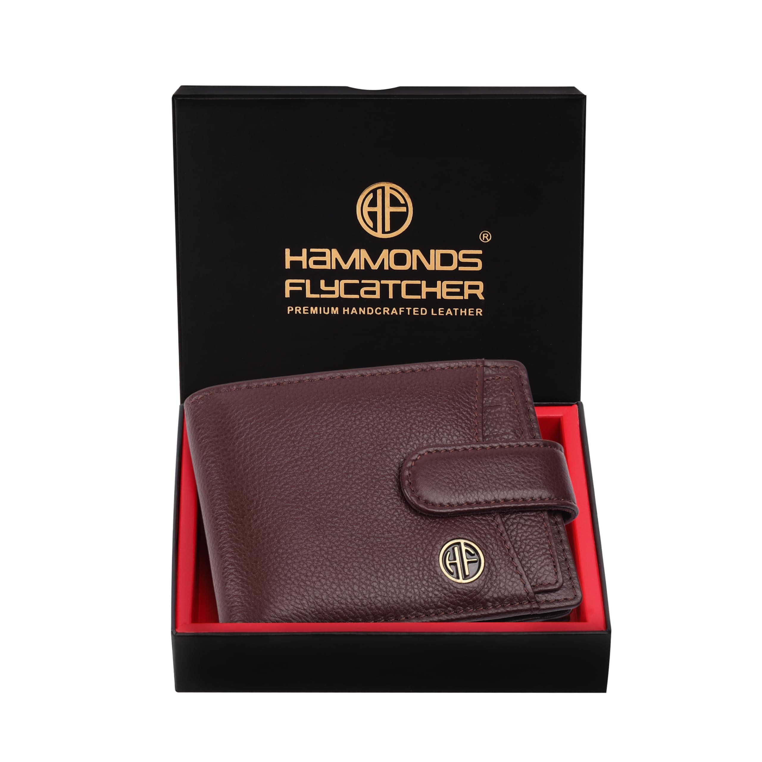 HAMMONDS FLYCATCHER Wallet for Men Leather Original, Mens Wallet, Leather Wallets for Men Stylish, Bi-Fold Wallets for Man, 5 Card Slots, Easy Access Card Slots, Coin Pocket, Mens Gift - Redwood Brown