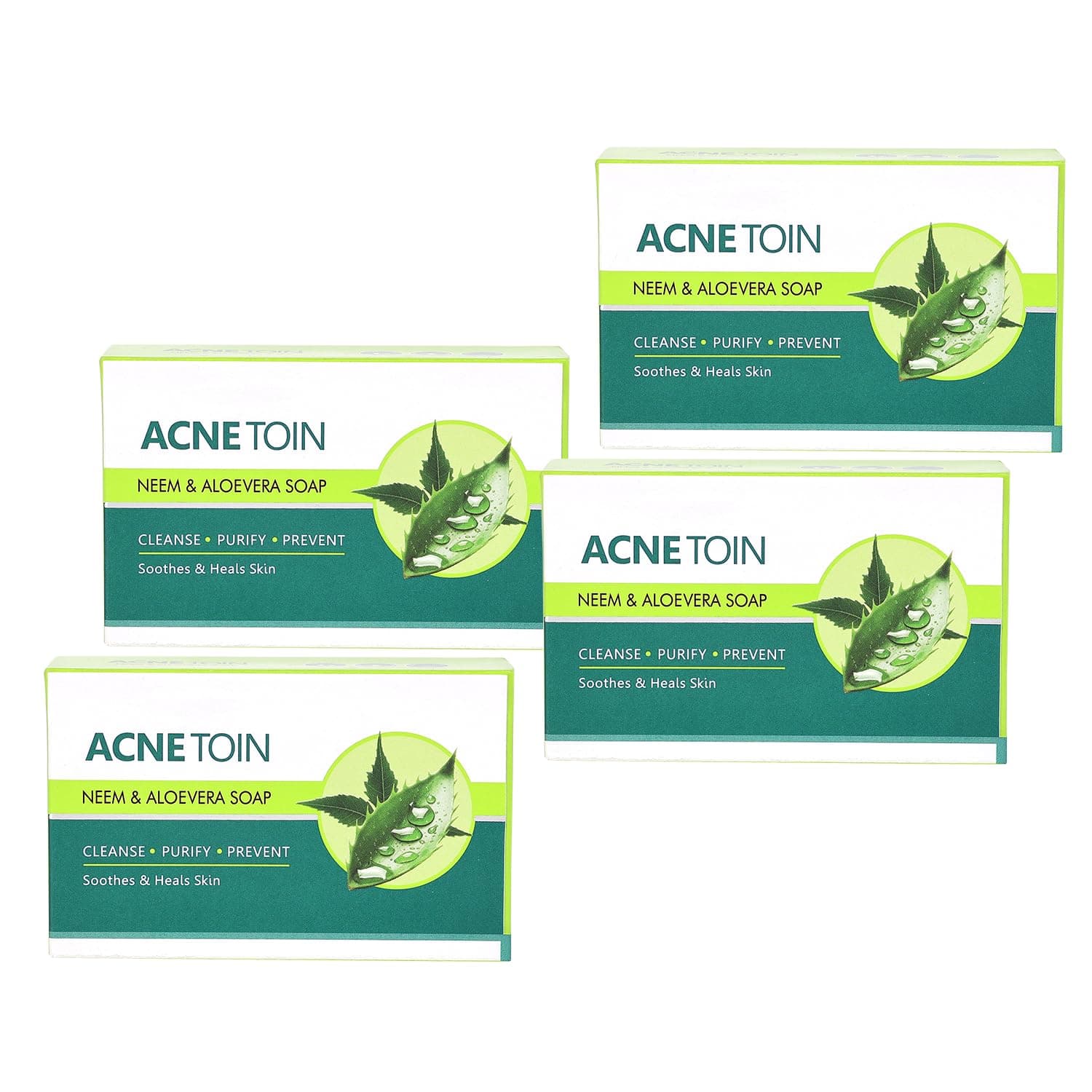 Acnetoin Neem & Aloe Vera Soap, Pack of 4 (75gm Each)