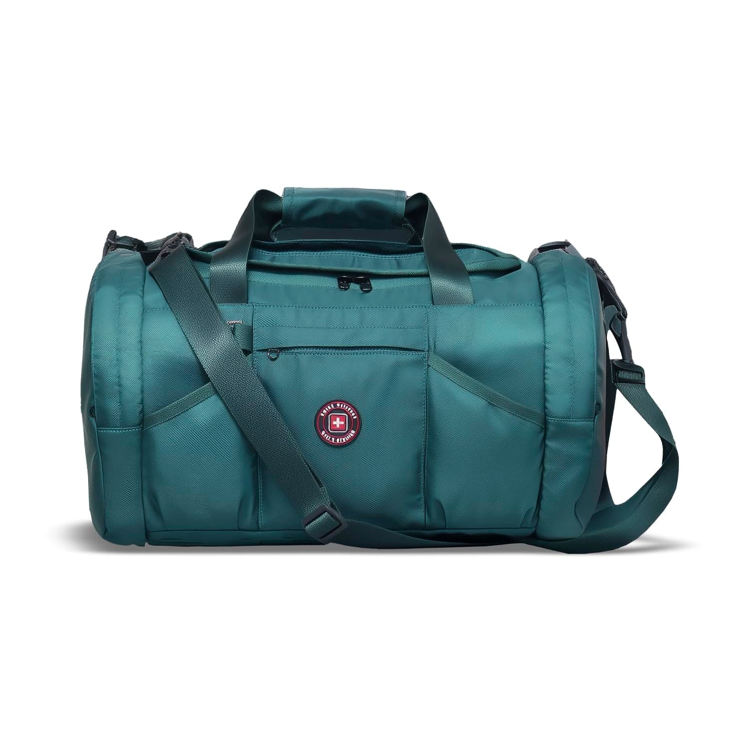 Swiss Military Fitpro Gym Duffle Bag 36L for Men & Women | Travel, Fitness, Sports, Training, Overnight Bag with Shoe Compartment, Trolley Holder, Quick Access Pockets – Green