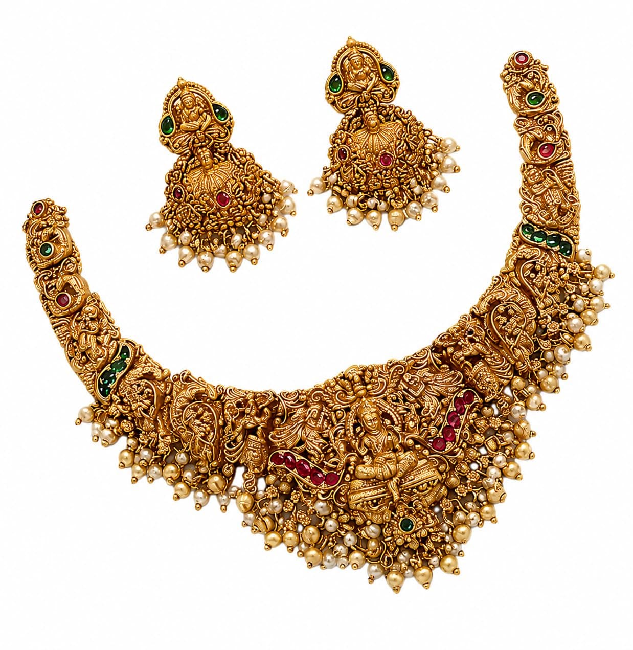TEMU INDIA Traditional South Indian Temple Jewellery Set for Women | Bridal Jewellery for Wedding