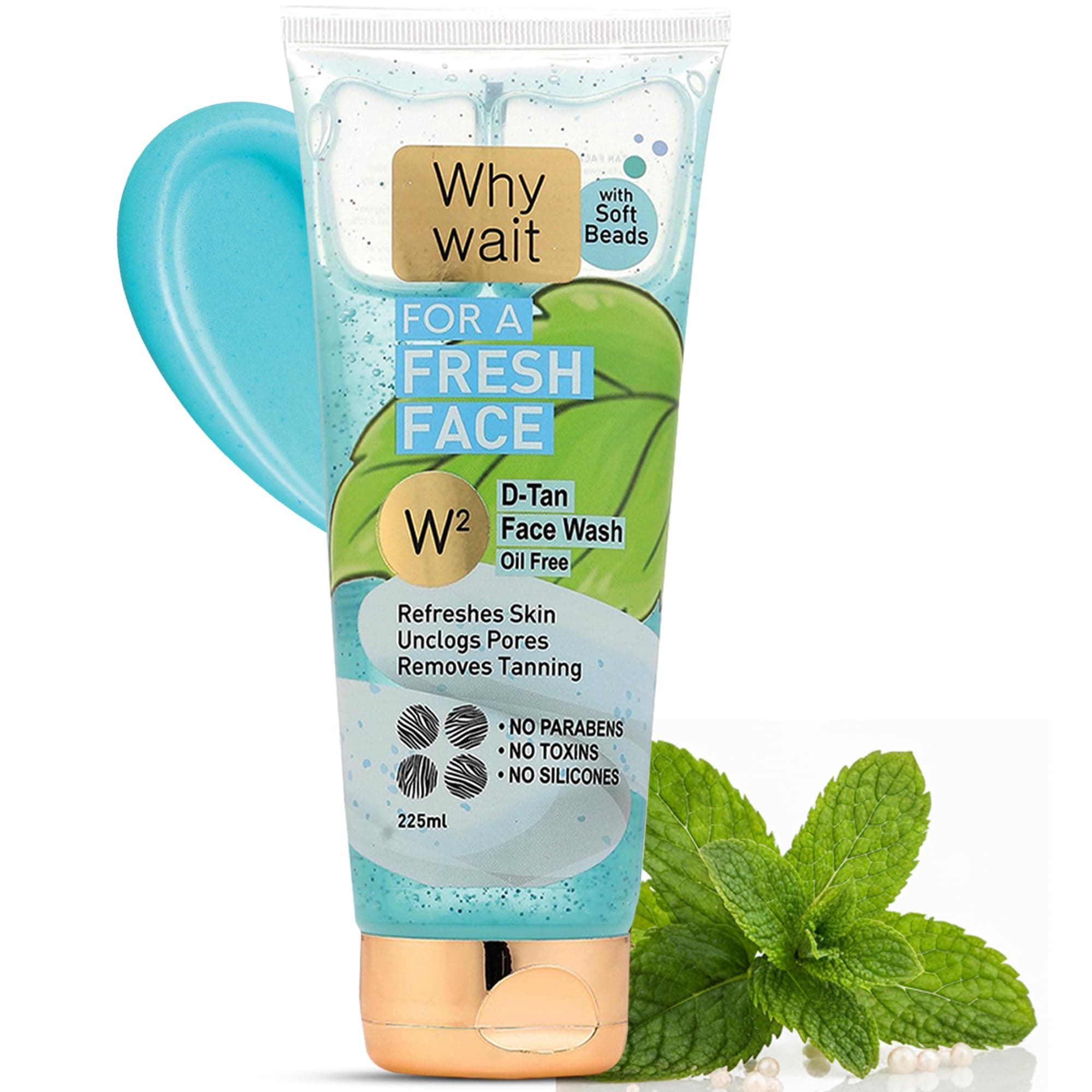 W2 D-Tan Hydrating Face Wash Cleanser for Men Women - Barrier Repair + Hydrating Gentle Face Wash Removes Tan, Excess Oil & Dirt | Deep Pore Cleansing | For All Skin Type | Glowing Skin 225 ML