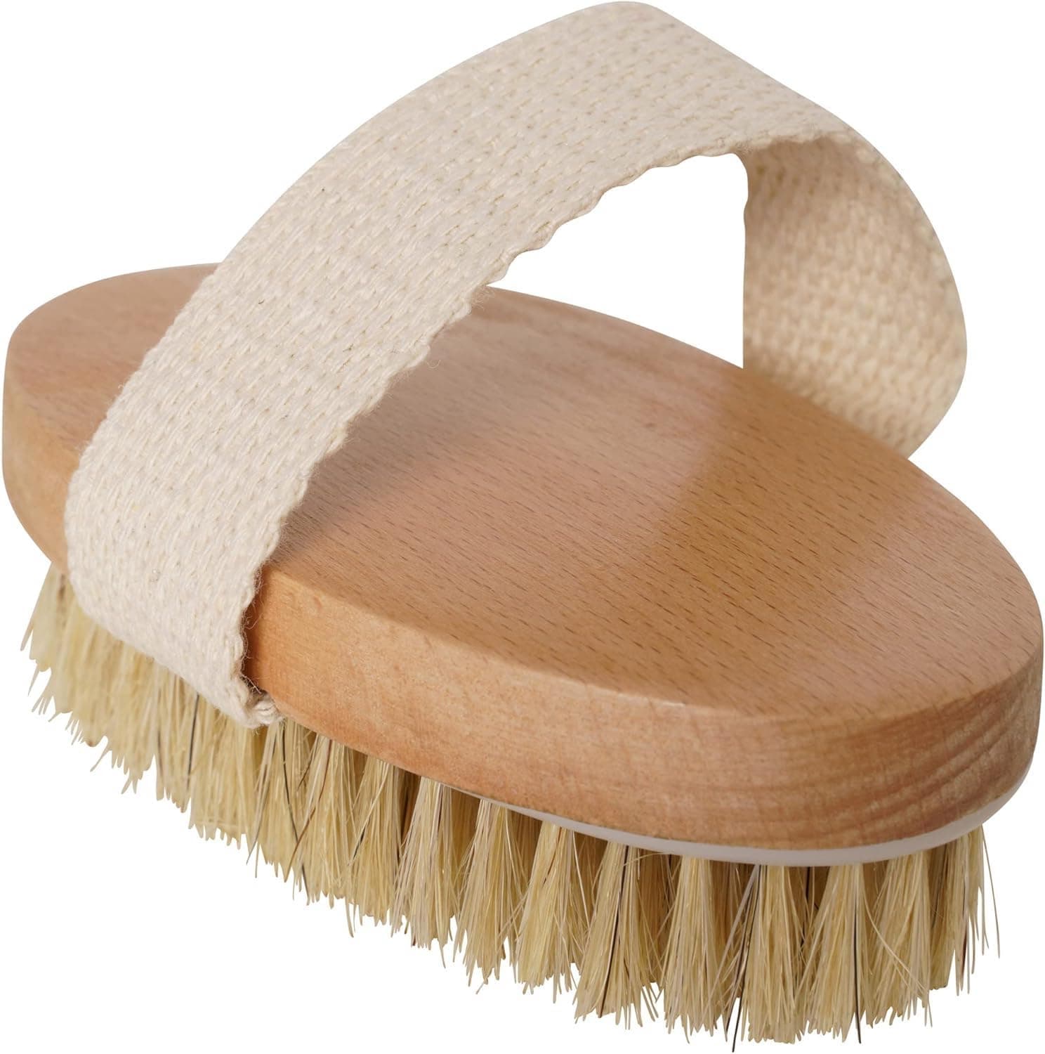 Glamza Professional Dry Skin Body Brush With Cactus Bristles Natural Body Spa Bath Massager Firm Scrub