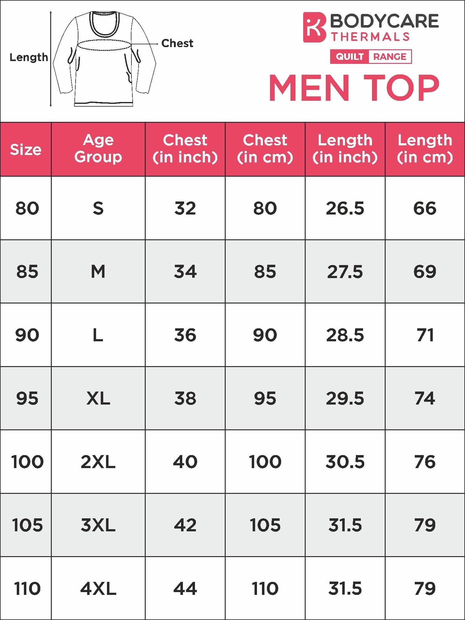 BODYCARE Mens Round Neck Half Sleeves Thermal Top Pack of 1-Charcoal Melange