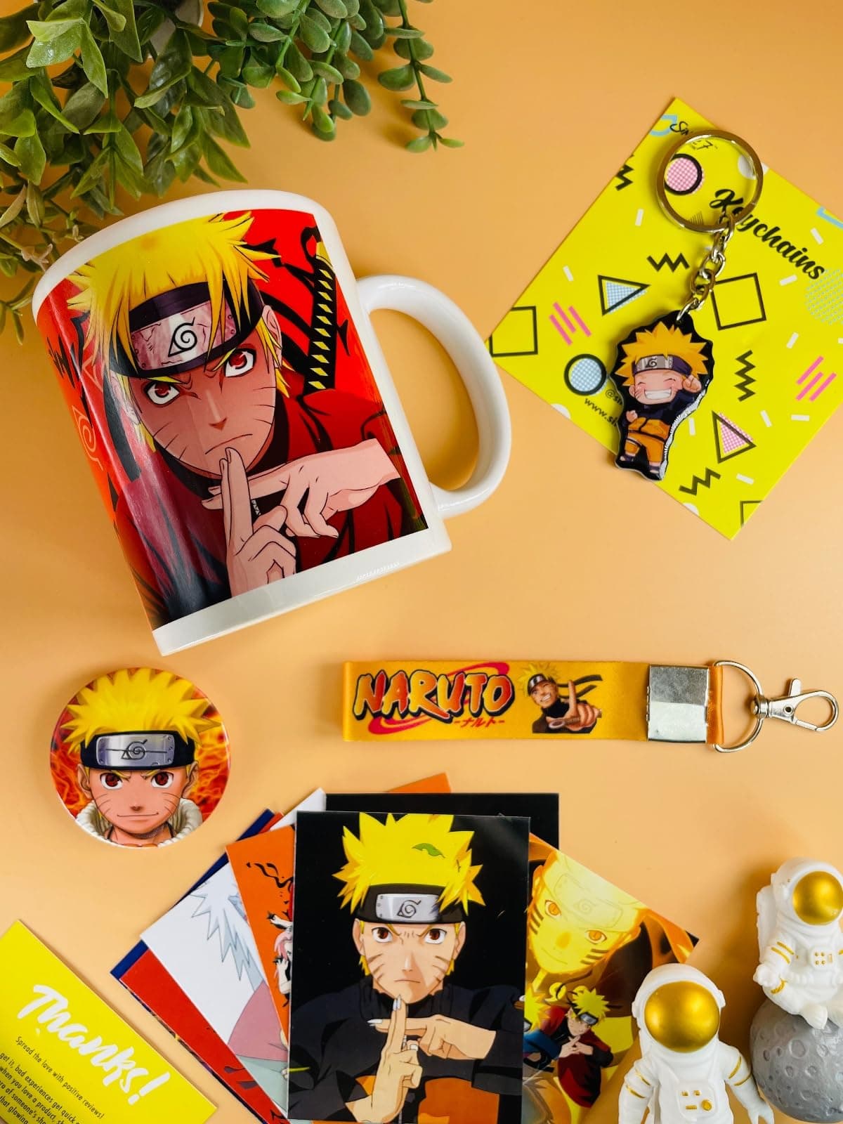 SINCE 7 STORE Naruto Gift Box for Fans - Mug, 9 Mini Posters, MDF Keychain, Lanyard & Badge - Multi-Coloured