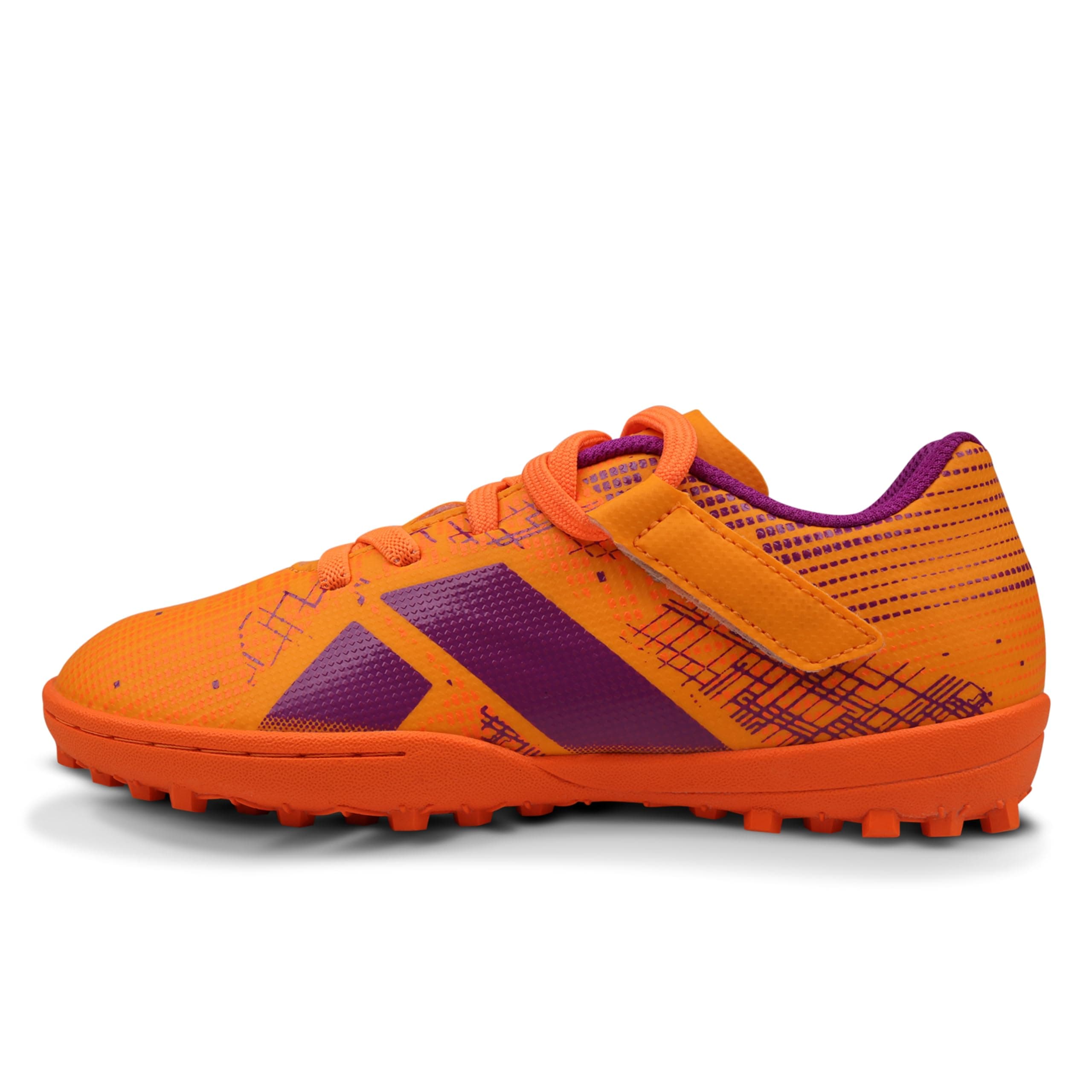Nivia Rabona 2.0 Football Turf Shoes for Kids, Rubber Sole with PVC Synthetic Leather Upper, Soft Cushion die Cut NR eva Insole, Turf Boots for Kids (Orange, UK12)