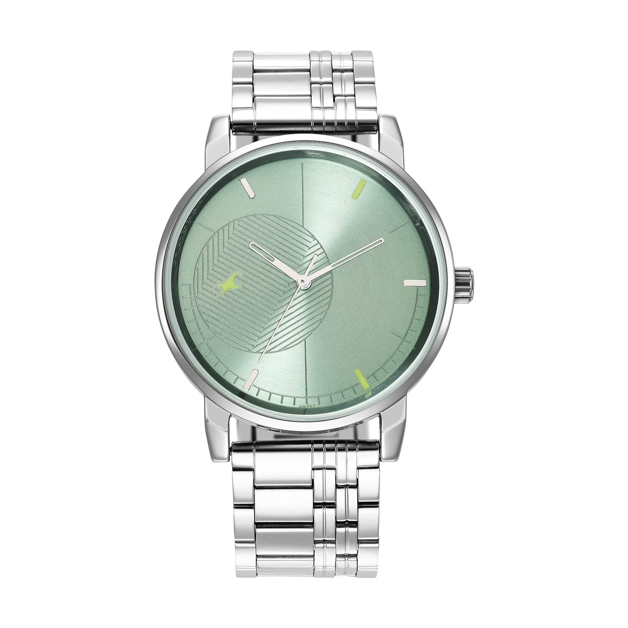 Fastrack Stunners Quartz Analog Green Dial Silver Metal Strap Watch for Guys - NS3278SM01