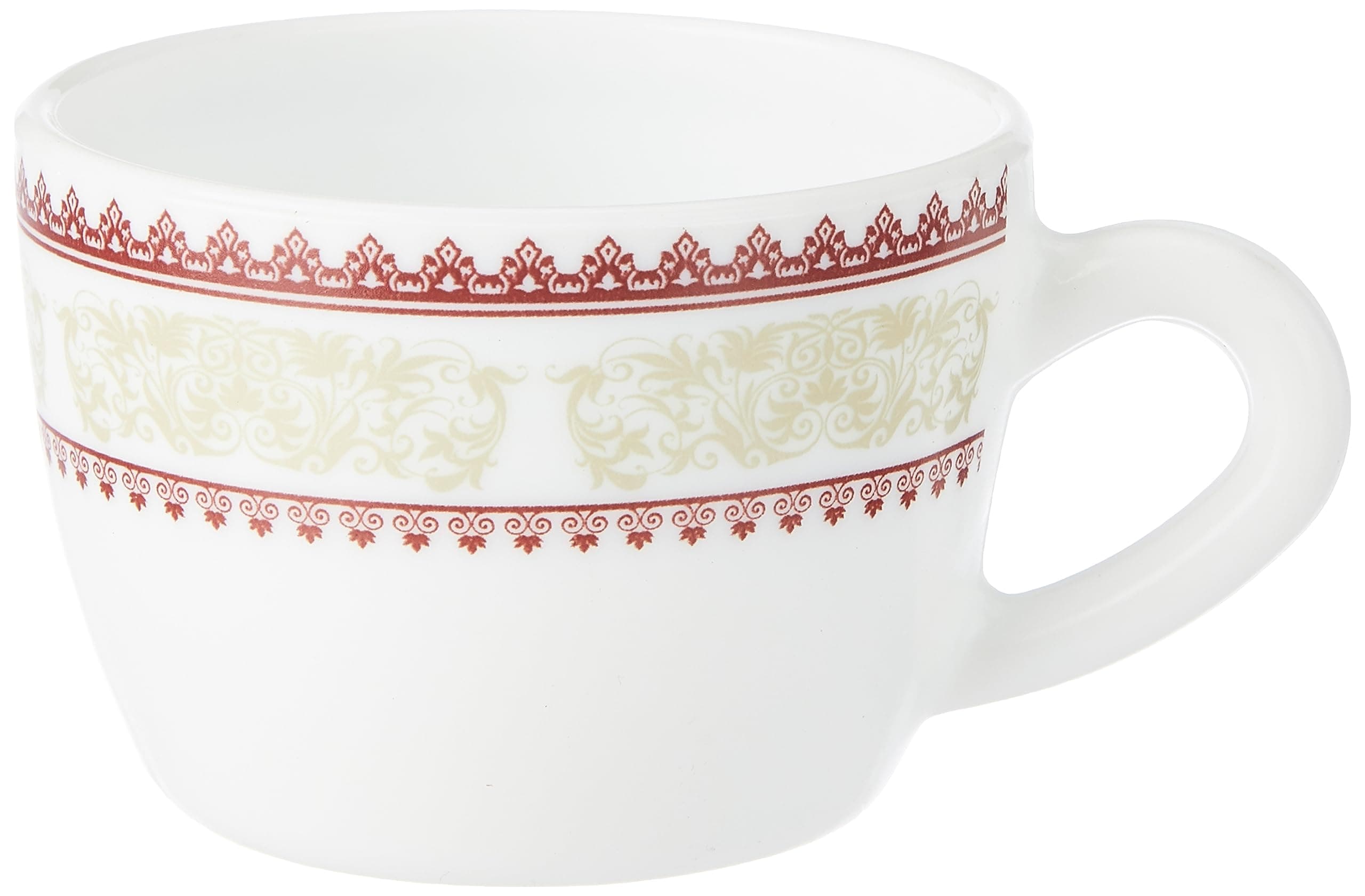 Larah by Borosil Opalware Cup Set of 6 pcs Microwave & Dishwasher Safe | Bone-Ash Free | Crockery Set Ideal for Daily Use & Gifting