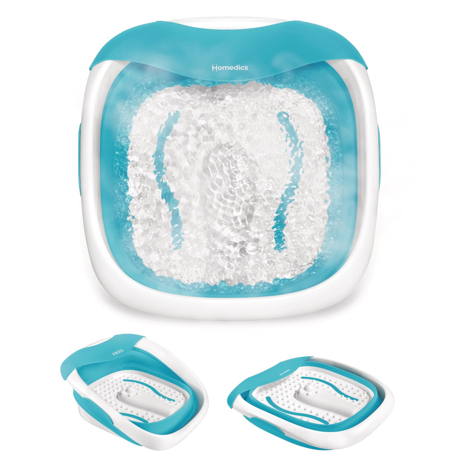 HoMedics Compact Pro Spa Collapsible Footbath with Heat, Vibration massage, Acu-node surface, Safe for use with Epsom salts, FB-350