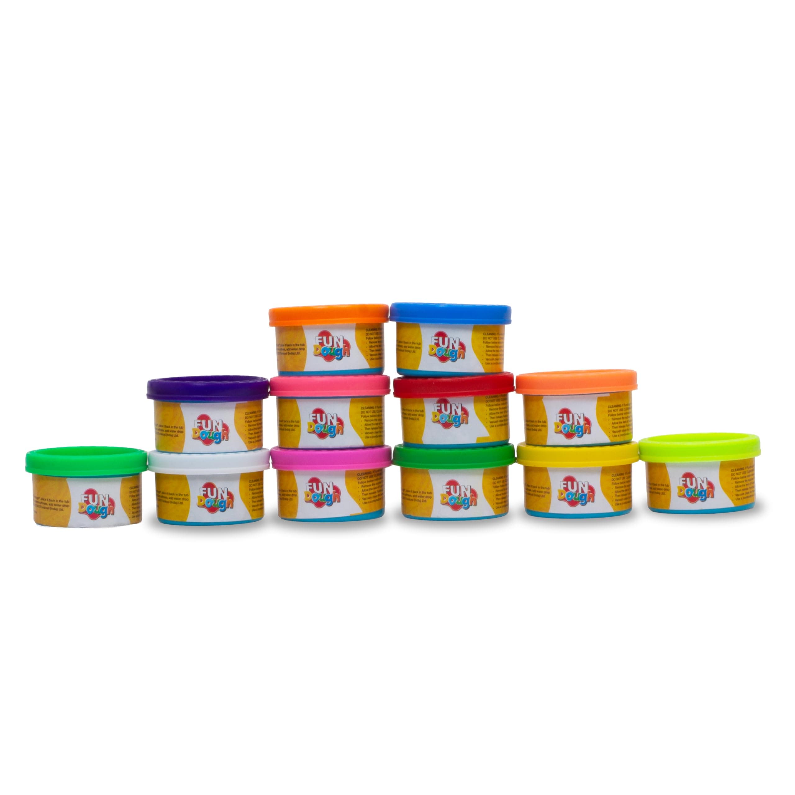 Funskool Fundough Fun Pack, 12 tubs of Dough, 25 GMS Each, Toys for Kids, Shaping, Sculpting, 3 Years and Above, Multicolour