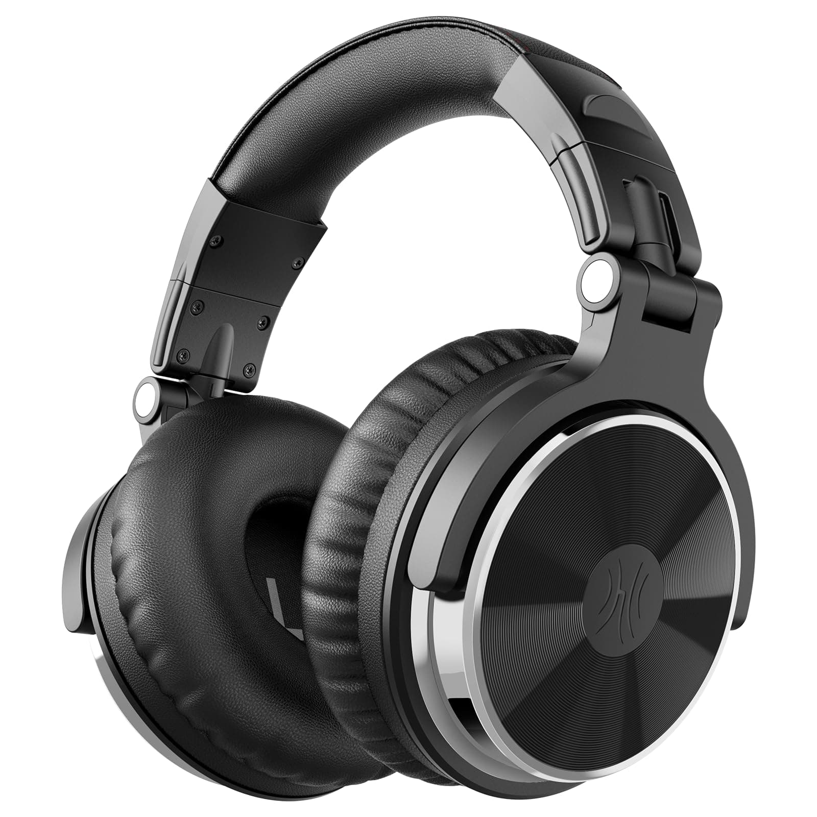 OneOdio PRO 10 Over Ear Headphone Studio Wired Bass Headsets with 50mm Driver, Foldable Lightweight Headphones with Shareport and Mic for DJ Monitoring Mixing Guitar PC TV (Black)