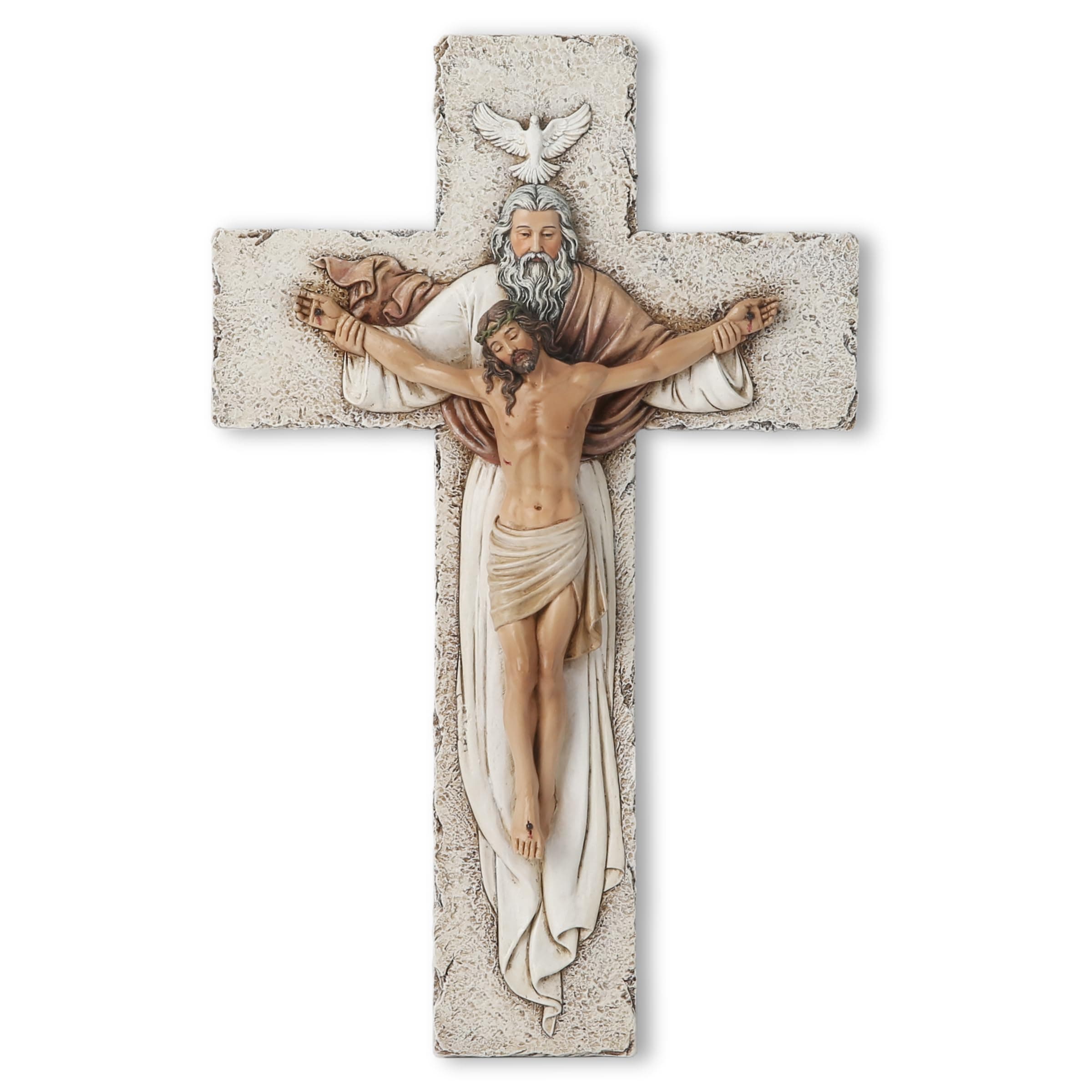 BC Catholic Holy Trinity Crucifix Wall Cross 9.5" H Jesus Crosses for Wall