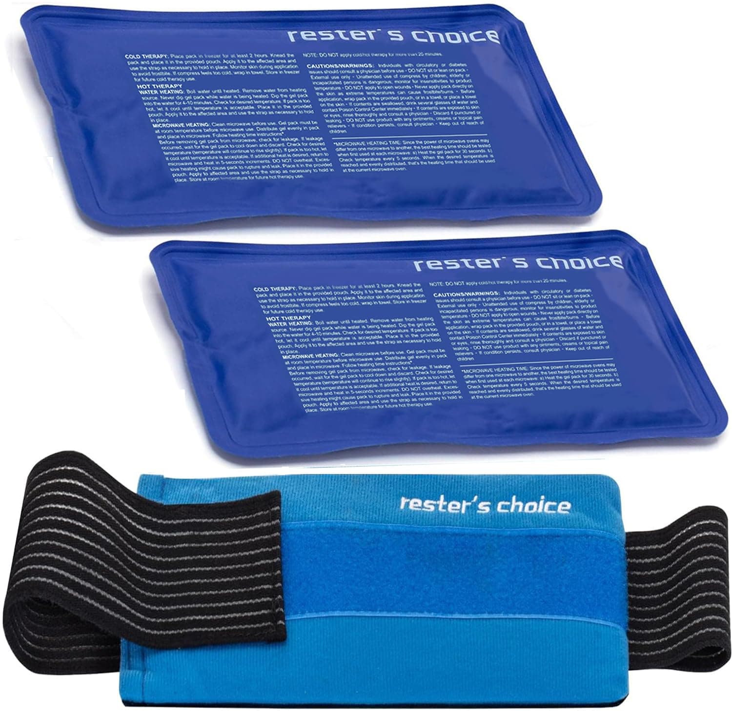 Gel Cold & Hot Packs (2-Piece Set) 5x10 in with Adjustable Wrap. Reusable Warm or Ice Packs for Injuries, Hip, Shoulder, Knee, Back Pain – Hot & Cold Compress for Swelling, Bruises, Surgery
