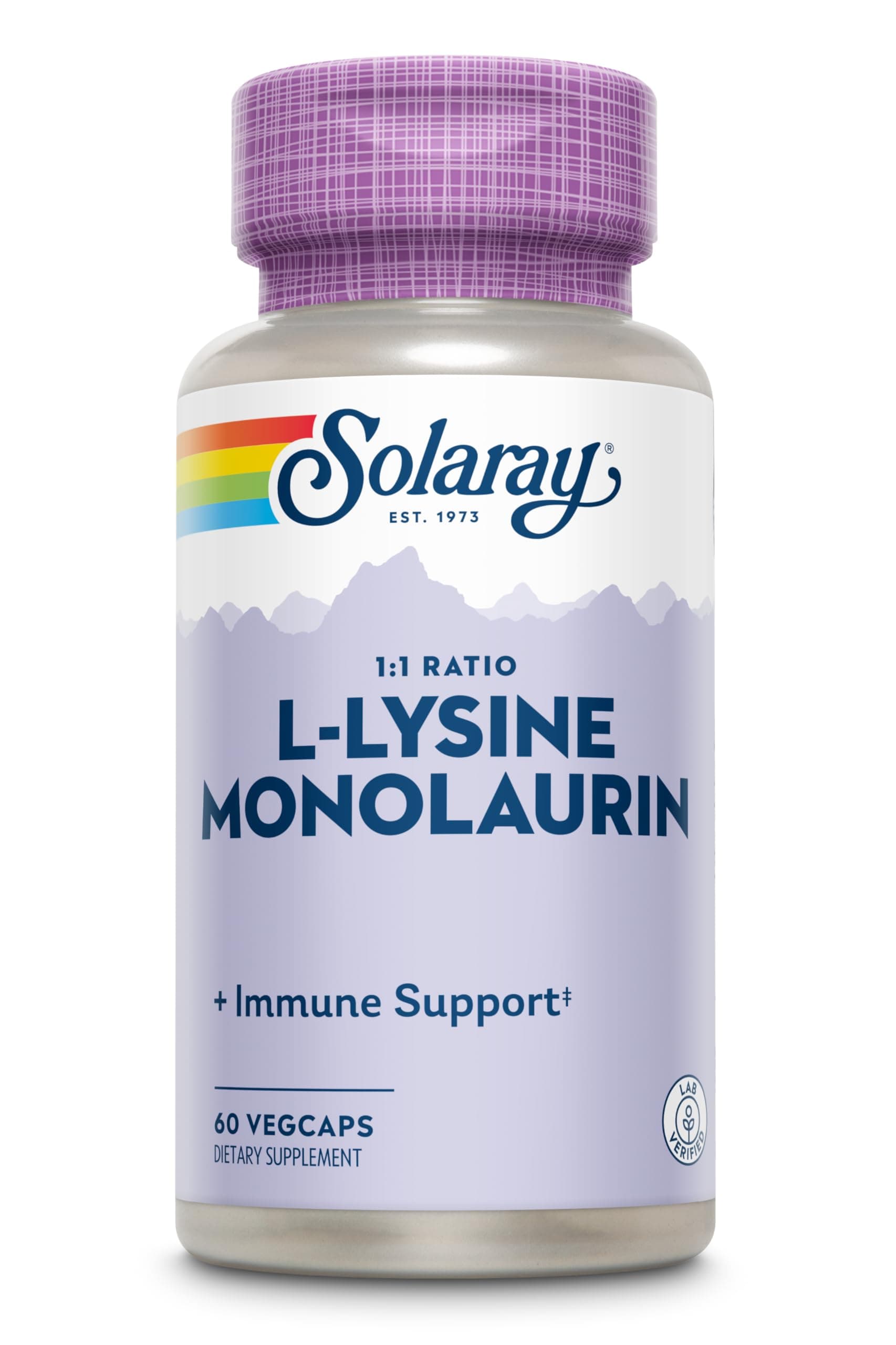 Solaray L-Lysine Monolaurin 1:1 Ratio, 60 Caps