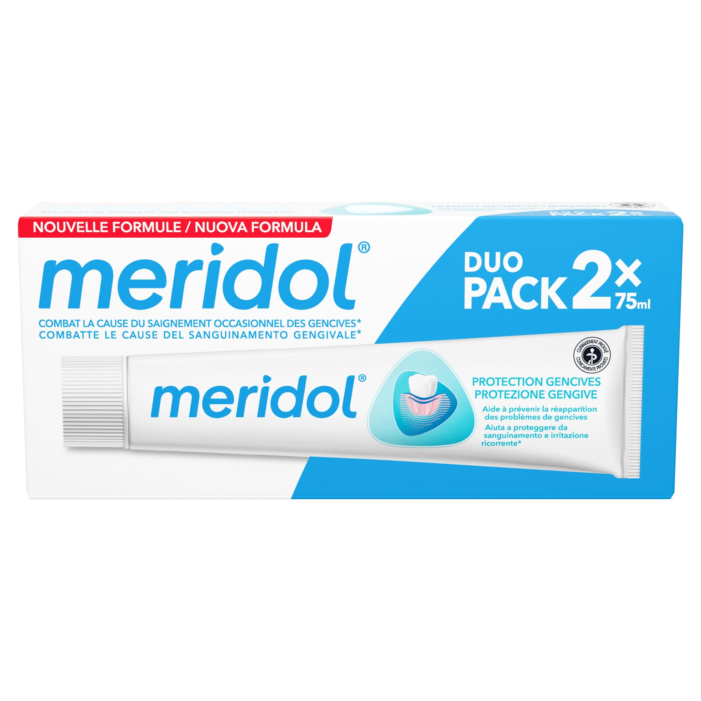 MERIDOL GENCIVES IRRITEES Dentifrice Pack Double (2 x 75 ml).