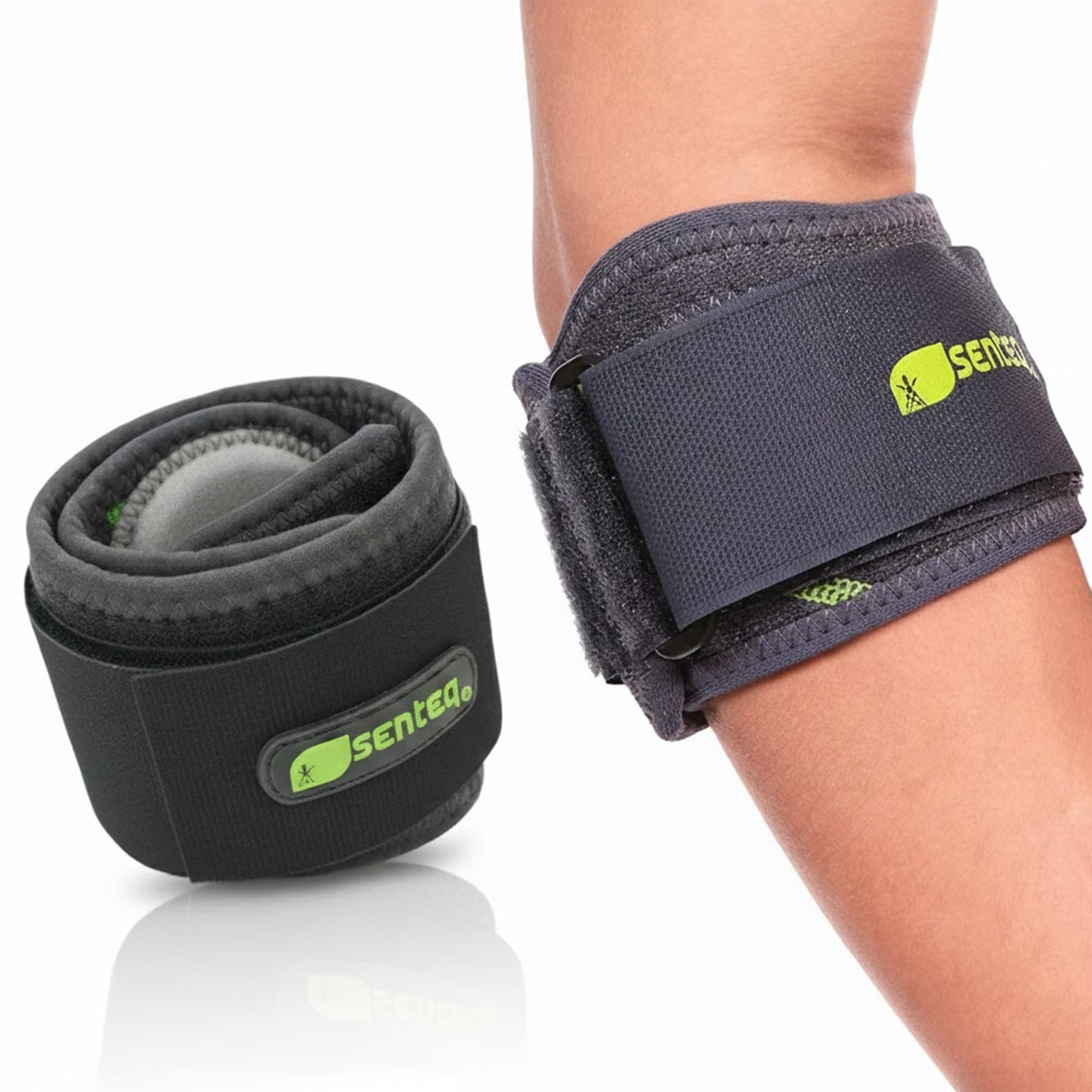 Elbow Support Brace by senteq Medical Grade FDA Approved. Tennis Golfer s Elbow Strap Band - Relieves Tendonitis and Forearm Pain. SQ1-H009