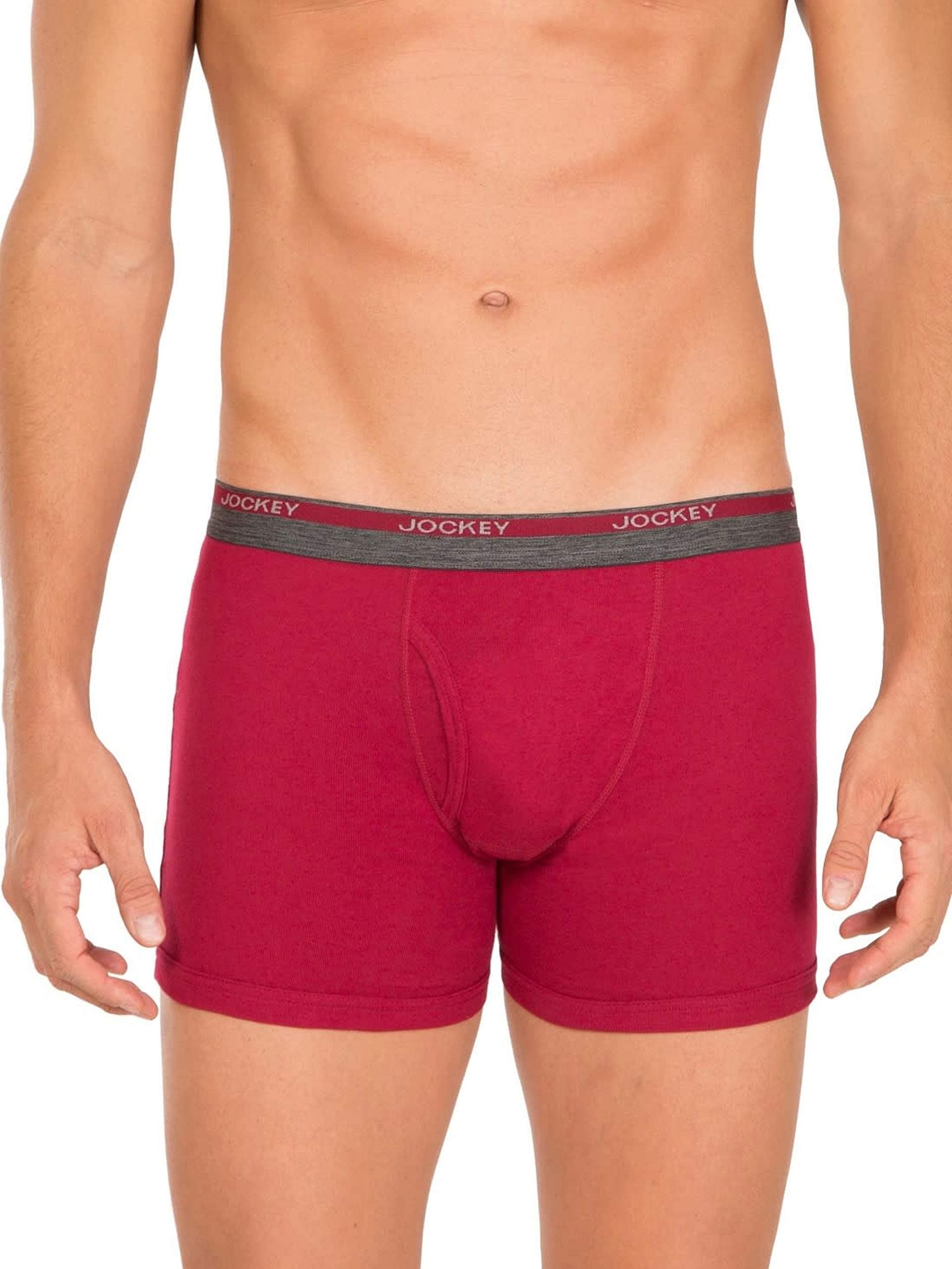 Jockey Men's Boxer Brief (Color & Print May Vary) (8009_Red Wine_L)