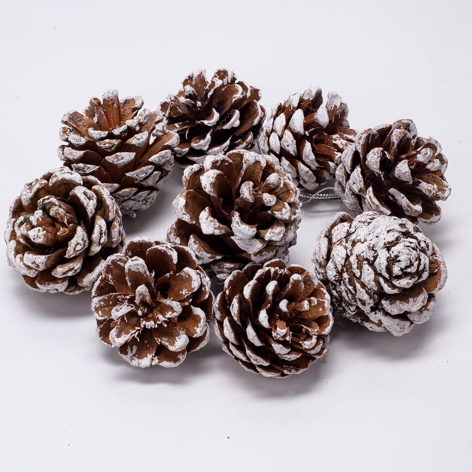 PartySanthe Decorative Hanging Pinecone Christmas Tree Decorations, Pine Nuts Ornaments Pendant with Cord for Hanging Xmas Tree Decorations Craft Pack of 18pcs
