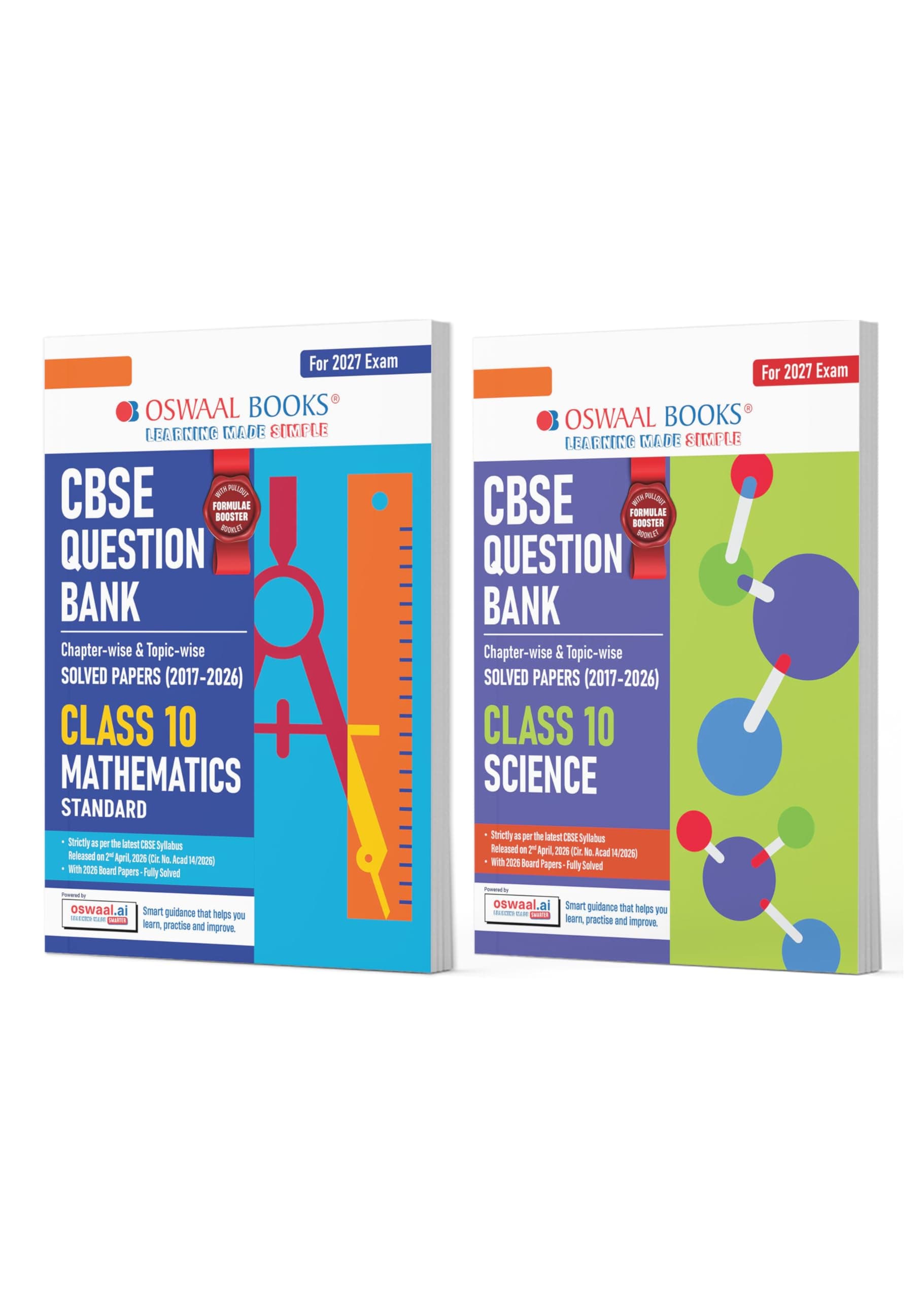 Oswaal CBSE Question Bank Maths Standard & Science (Set of 2 Books) for Class 10 | Chapterwise & Topicwise Solved Papers | Includes Mind Maps & Revision Notes | With oswaal.ai | For 2027 Exam