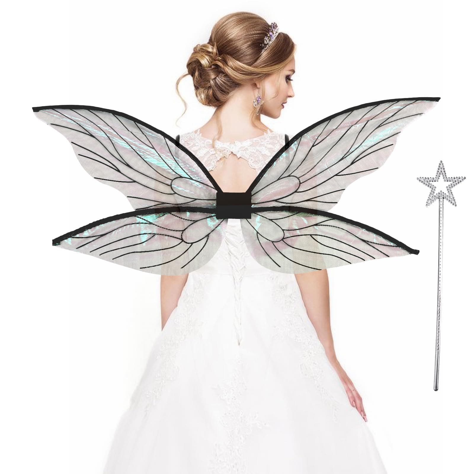 Yieeonc Fairy Wings for Adults Butterfly Fairy Costume for Women Girls Fairy Costume for Kids Halloween Cosplay Accessories