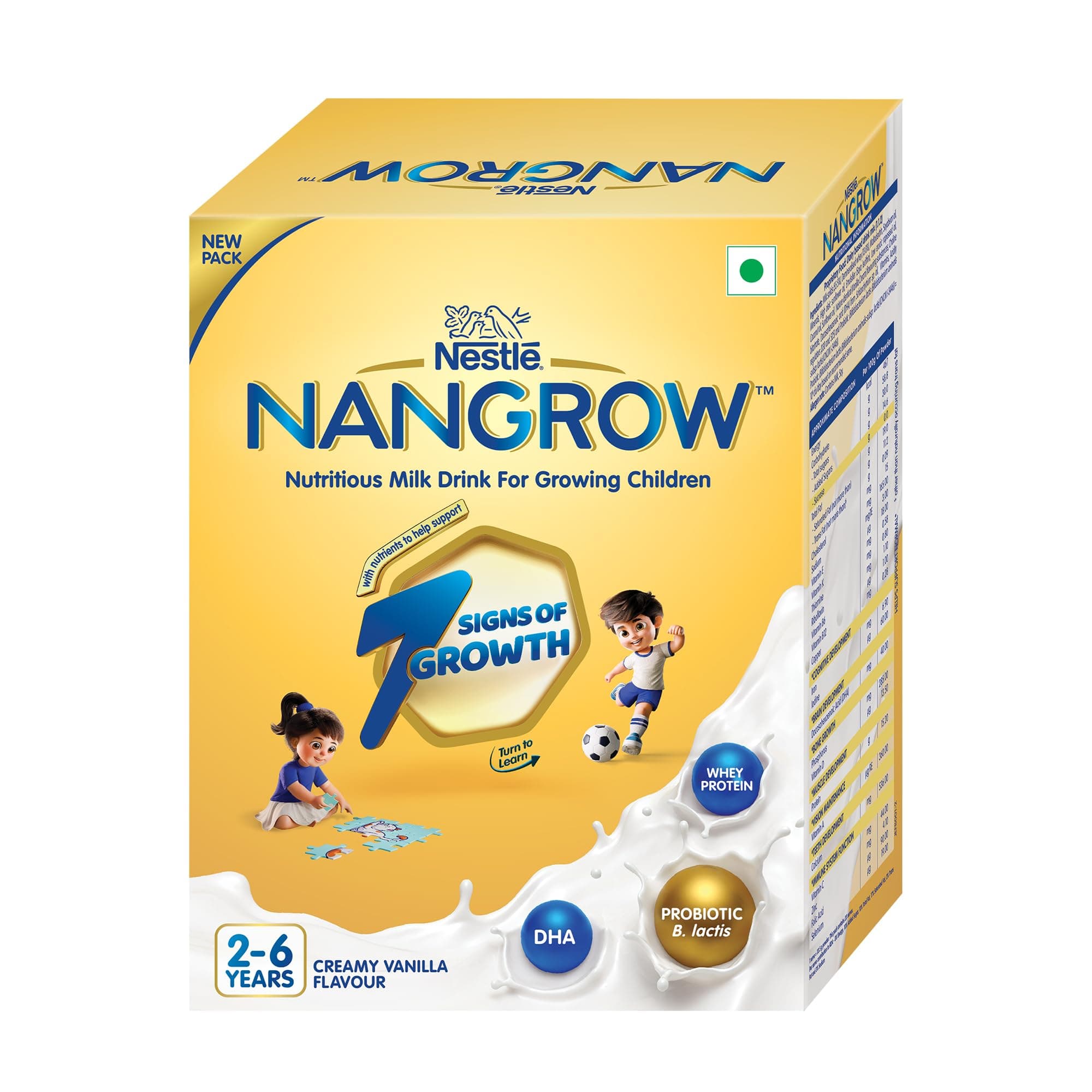 Nangrow | 800g Value Pack | Nutritious Milk Powder Drink For Growing Toddler Aged 2-6 Years | Zero Sucrose | Contains Dha | Rich In Protein & Vital Nutrients | Creamy Vanilla Flavor