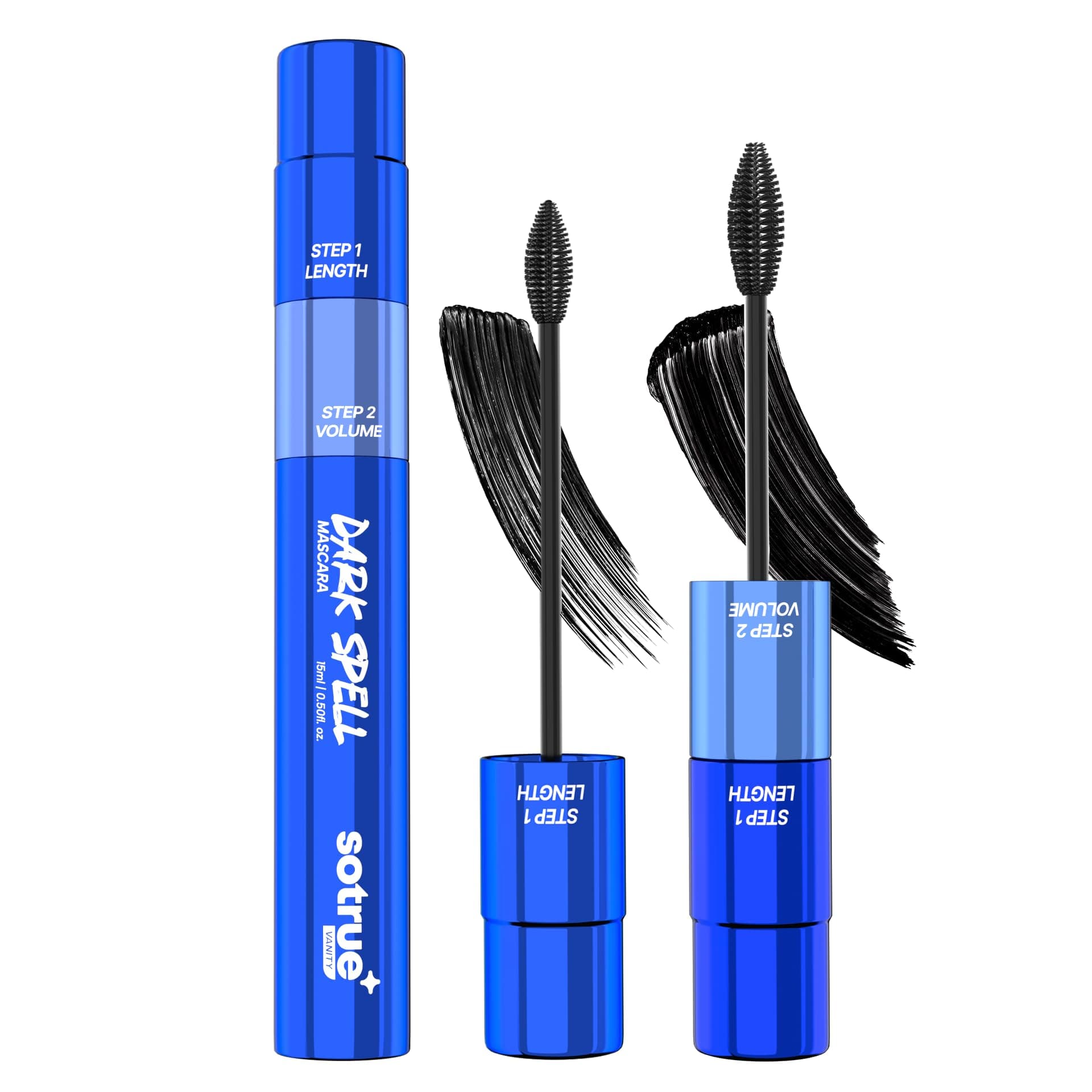Sotrue Dark Spell 2-in-1 Prolong & Volumizing Mascara | Waterproof, Smudge-Proof & Long-Lasting | Intense Black Pigment with Panthenol & Biotin | 15ml