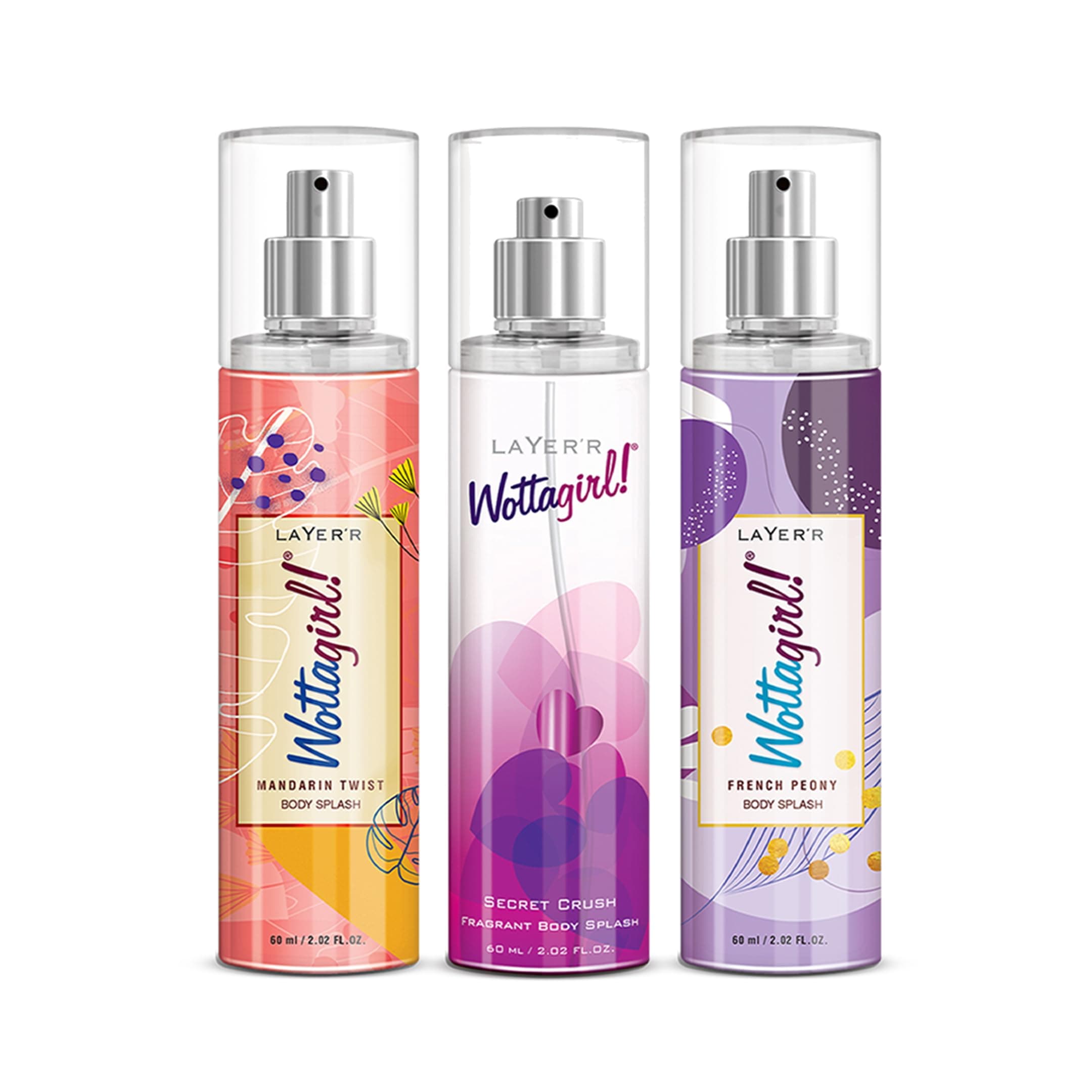 Layer'r Wottagirl Mandarin Twist, Secret Crush & French Peony, 60ml x 3