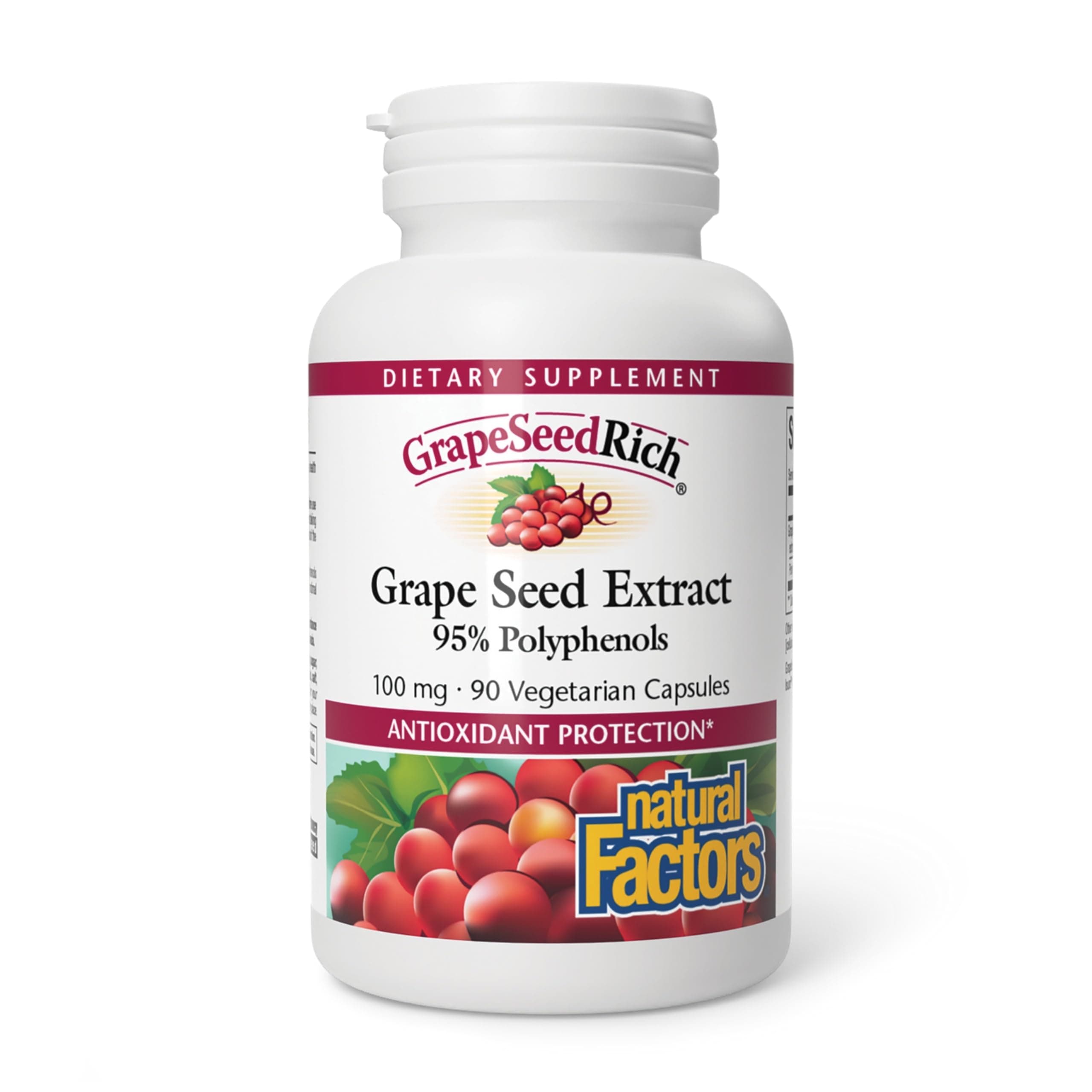 Natural Factors, Grape Seed Rich, Extract, 100mg Capsules, 90-Count