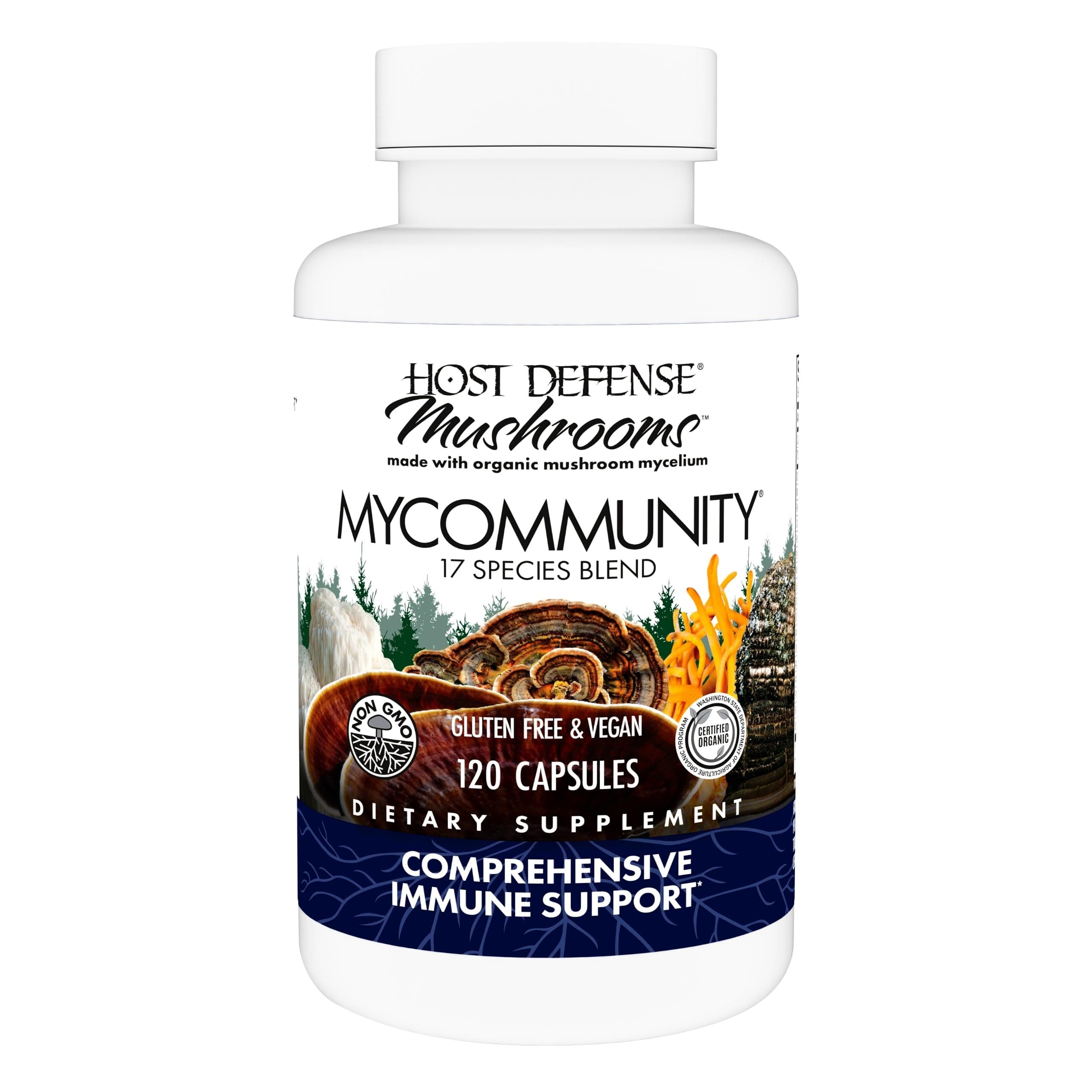 Fungi Perfecti Host Defense My Community, 120 Vegetarian Capsules