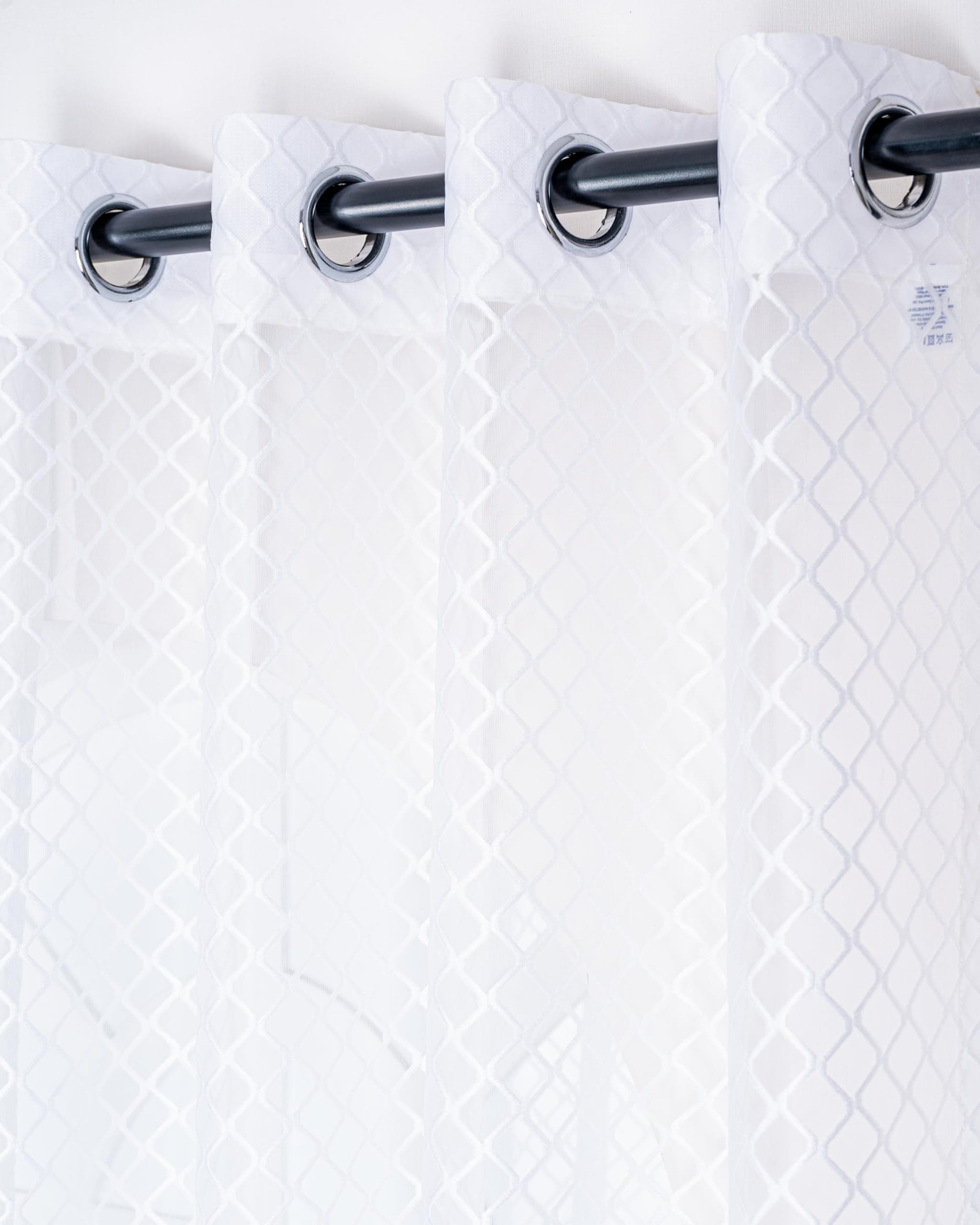 Parda online Sheer Net Eyelet Wave Design White Window Curtain for Home 5Ft Pack of 4
