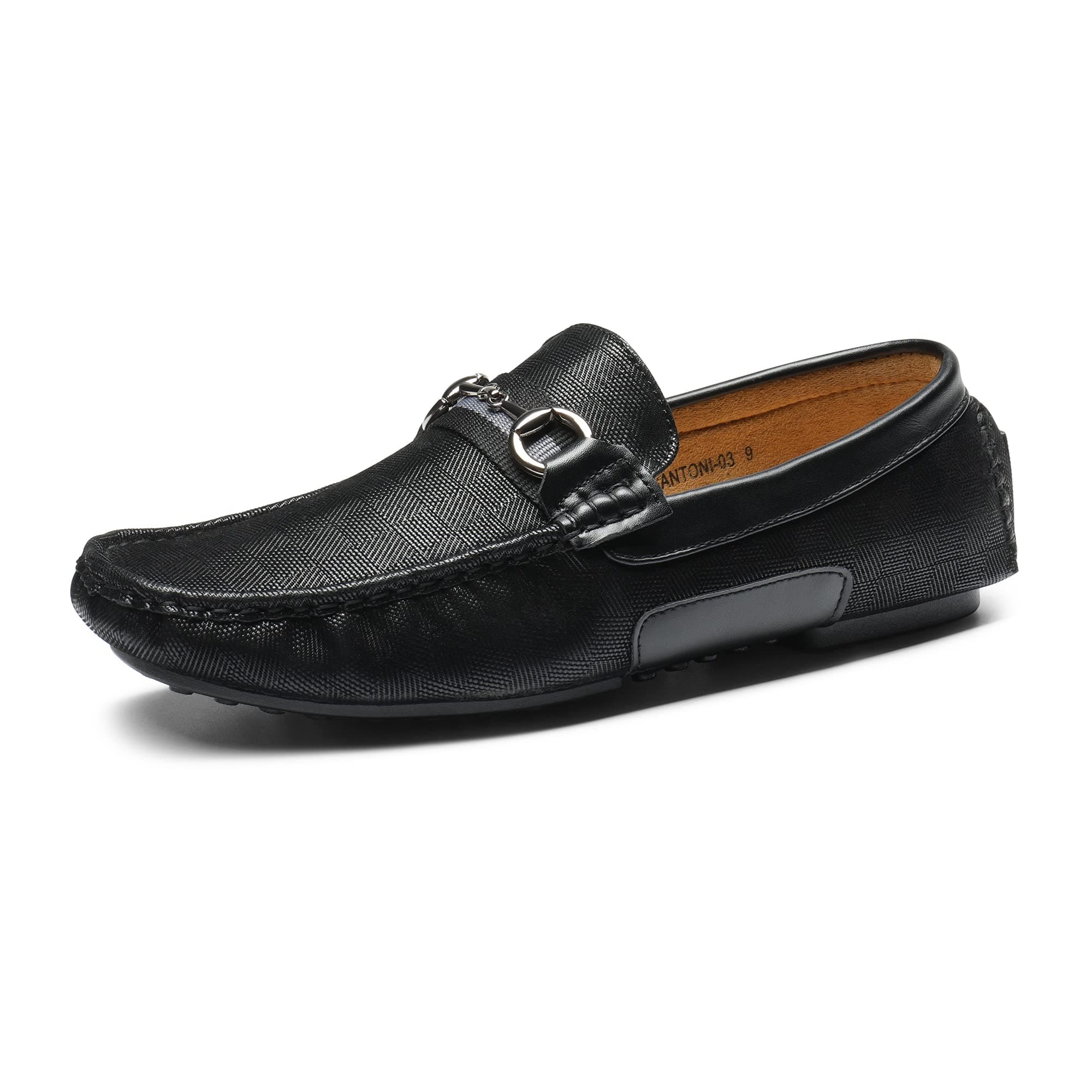 Bruno Marc Men's Santoni-03 Black Penny Loafers Moccasins Shoes Size 8 M US