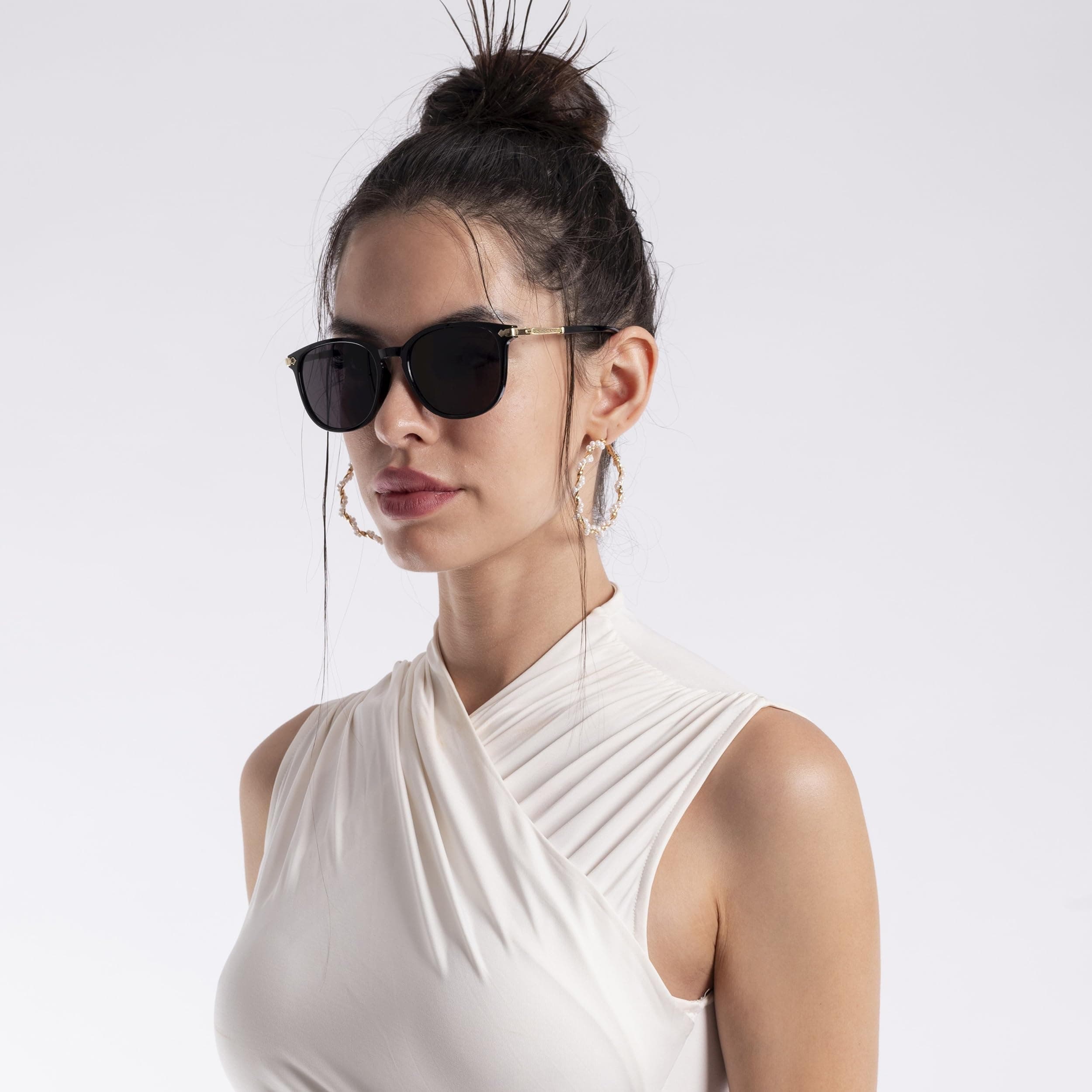 Voyage Lightweight UV Protected Full Rim Branded & Latest Round Sunglasses for Women