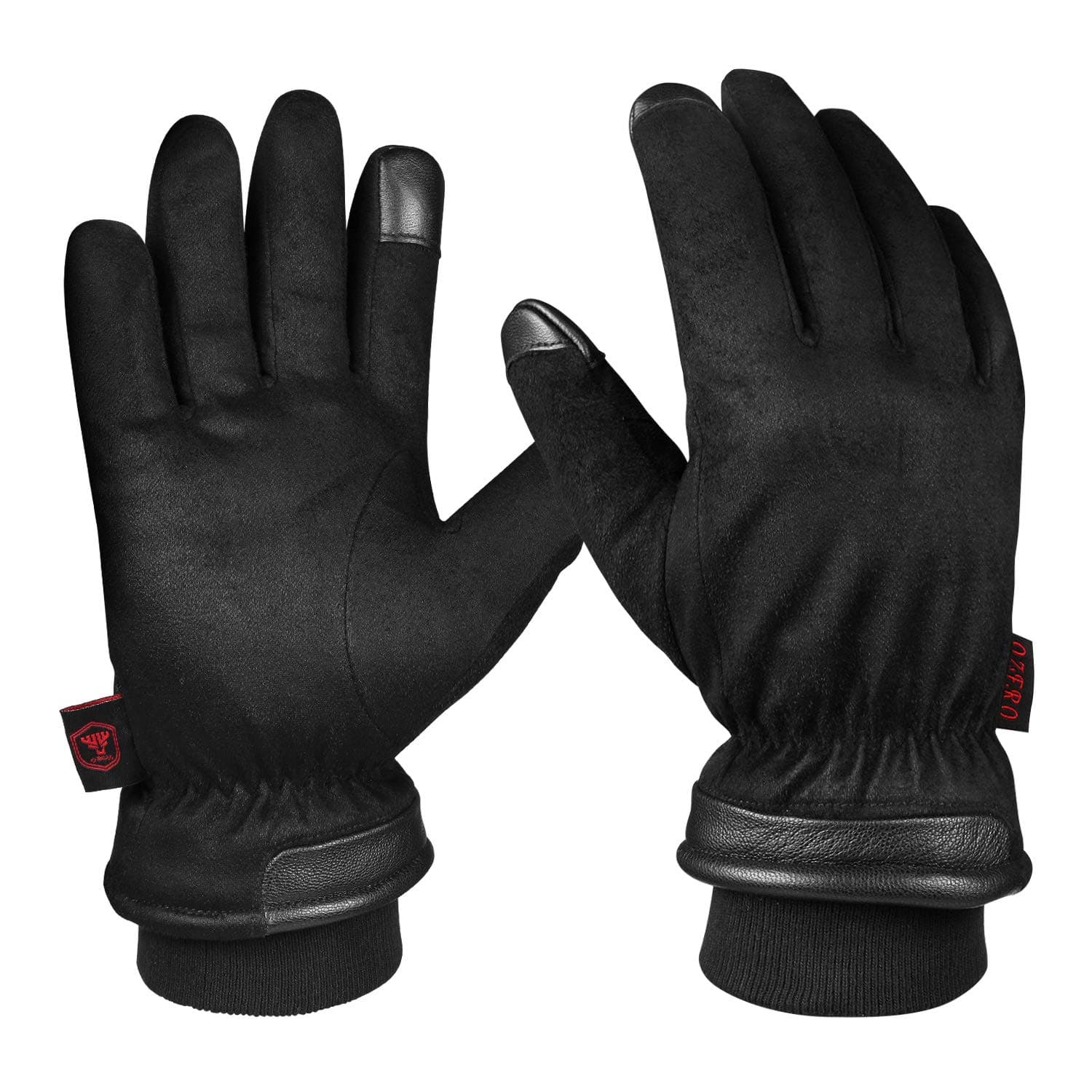 Winter Gloves, Waterproof Glove for Hands Warm, Driving, Motorcycle, Snow Skiing, Chores in Cold Weather - Perfect Fit and Thermal for Men (Large,Black)