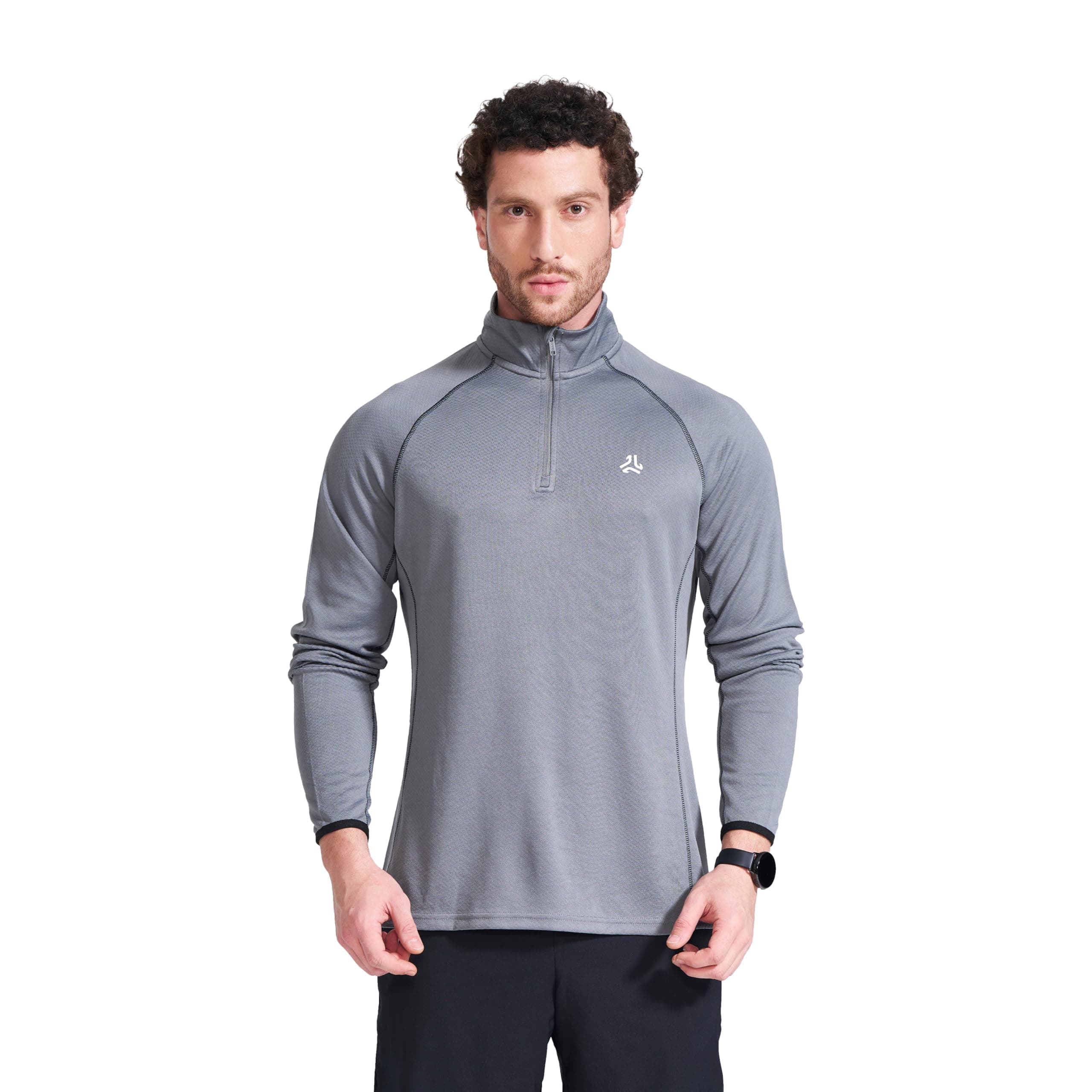 Campus Men 1/4 Zip Pop Corn Dry Fit Track Jacket