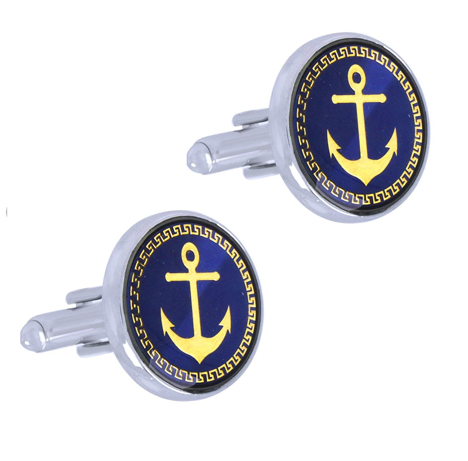 Amaal Anchor Cuff Links for Mens/Cufflink Cufflinks Set for Men Boys Father Formal Shirts with Gift Box -CFL-119