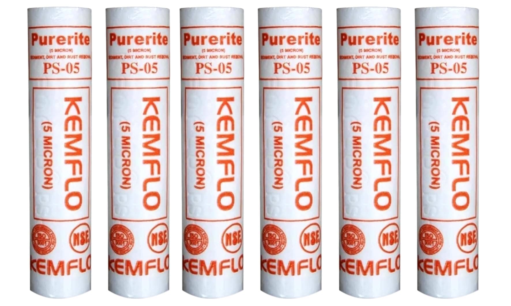 Elanza 10'' PP Spun Filter Cartridge Replacement Candle, 6 Pack, Suitable for All Type of RO Water Purifier