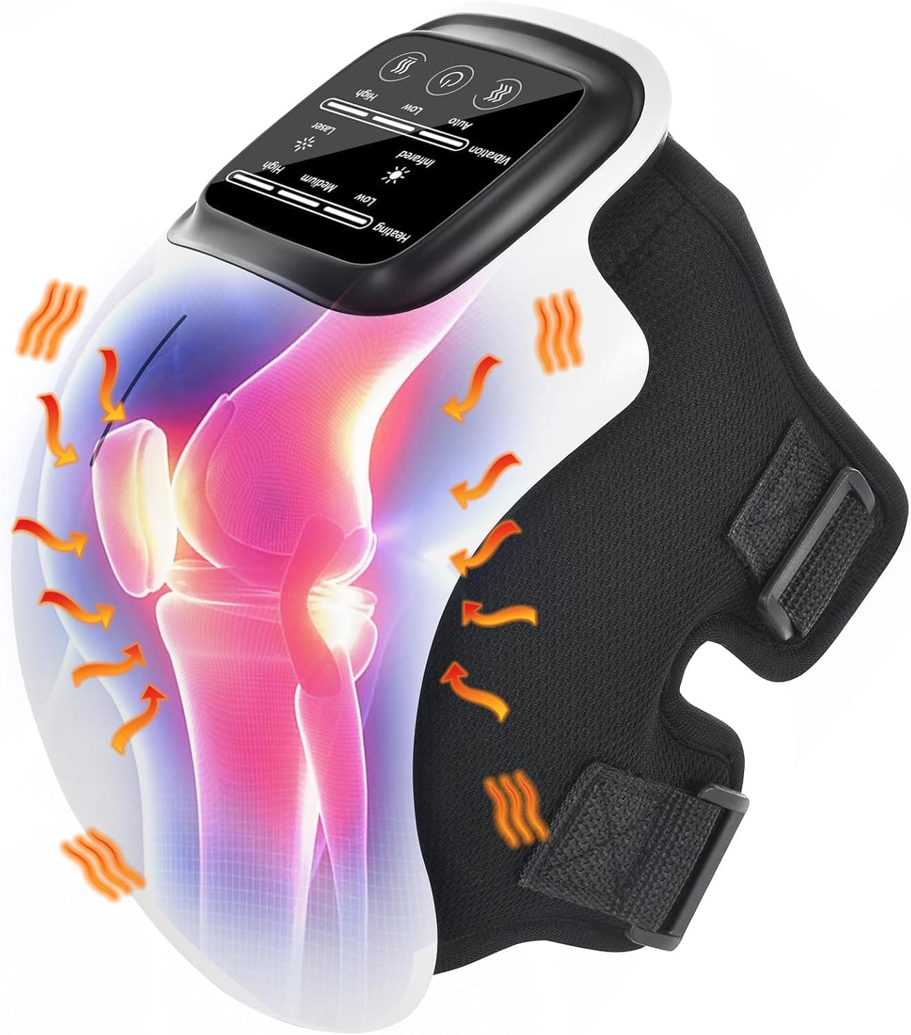 SELLASTIC Knee Massager for Joint Pain Relief with Heat, Rechargeable Red Light Vibration Knee Arthritis Massage Physiotherapy Machine for Women, Elder Age, Men - 1 Year Warranty