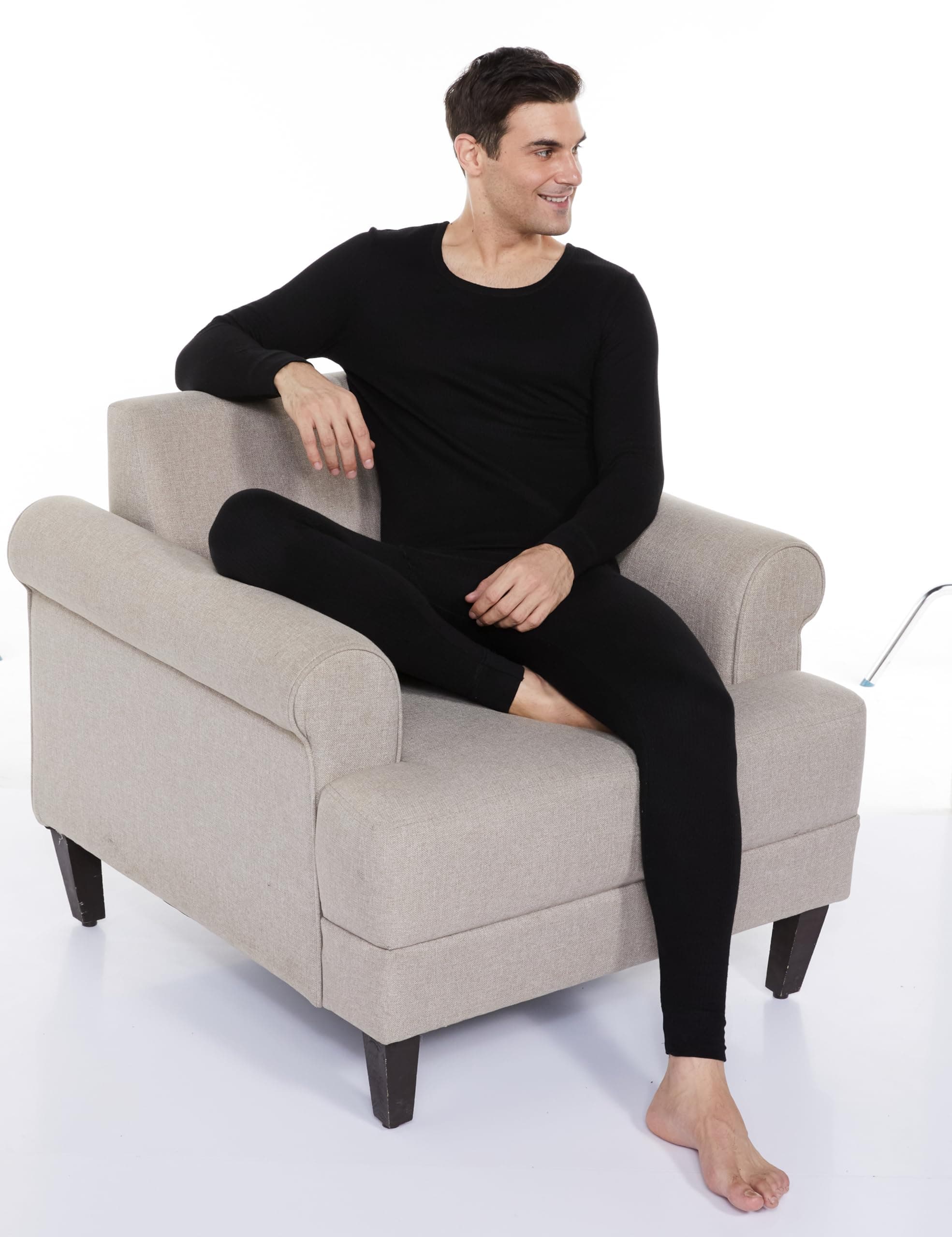 Amazon Brand - Symbol Men's Regular Fit Mid Rise Thermal Bottom