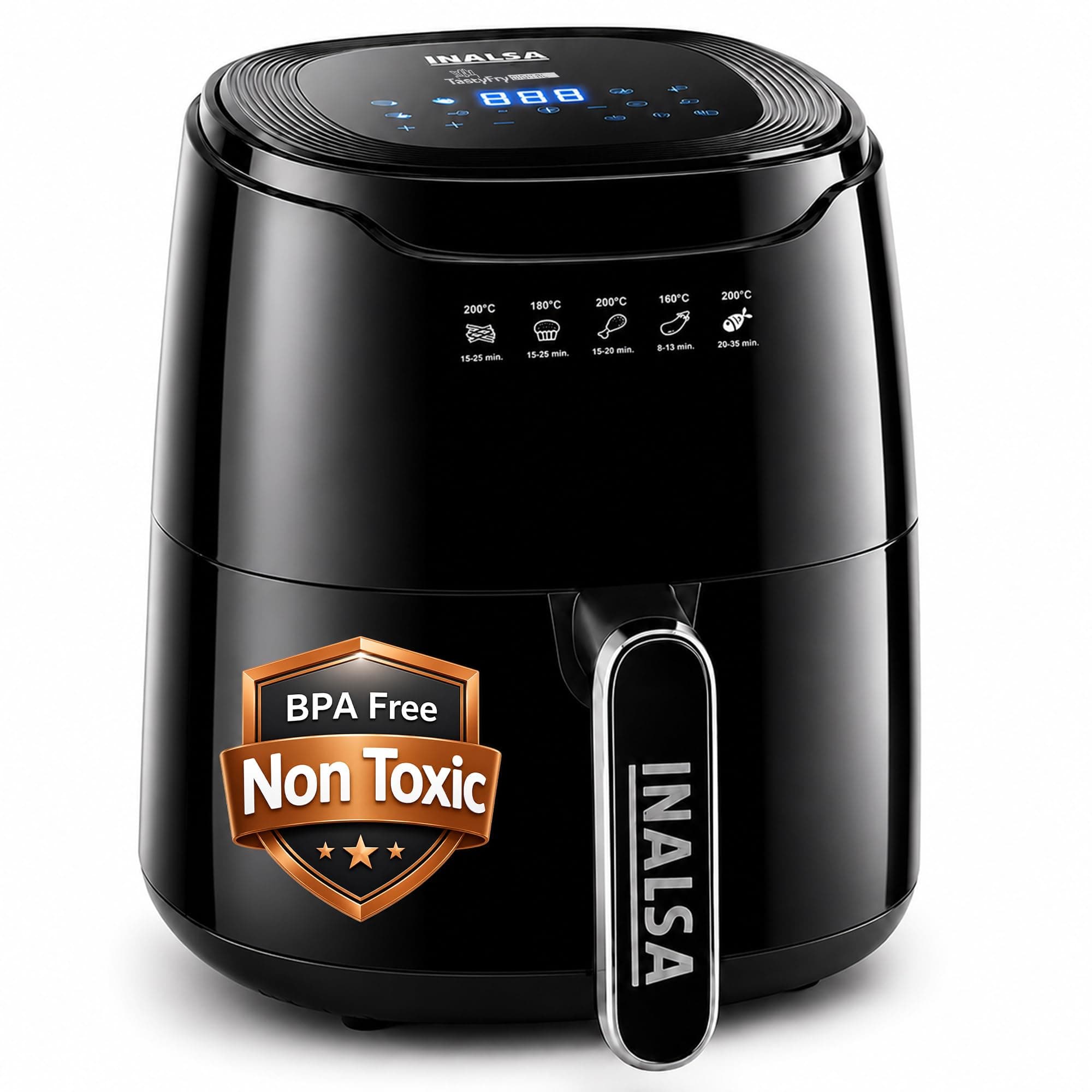 INALSA Air Fryer for Home 5.5 Ltr Capacity|1400W|Designed In Europe|With International Health & Safety Standards|AirFry, Bake, Grill, Roast, Reheat, Dehydrate|Recipe book