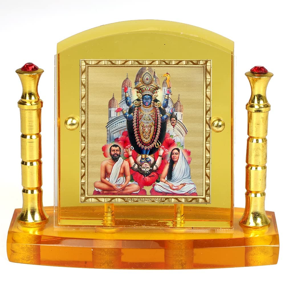 Eknoor Gold Plated Ramakrishna Paramhansa Kali Ji for Home & Car Dashboard