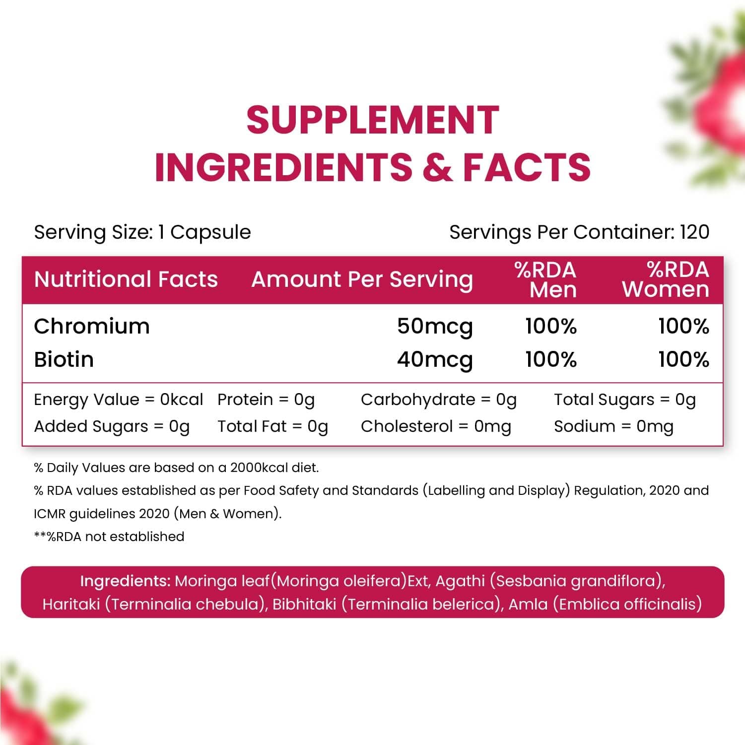 Vlado’s Himalayan Organics Plant Based Chromium 50mcg Supplement | Supports Healthy Blood Glucose Level | Powerful Antioxidant Support -120 Veg Capsules