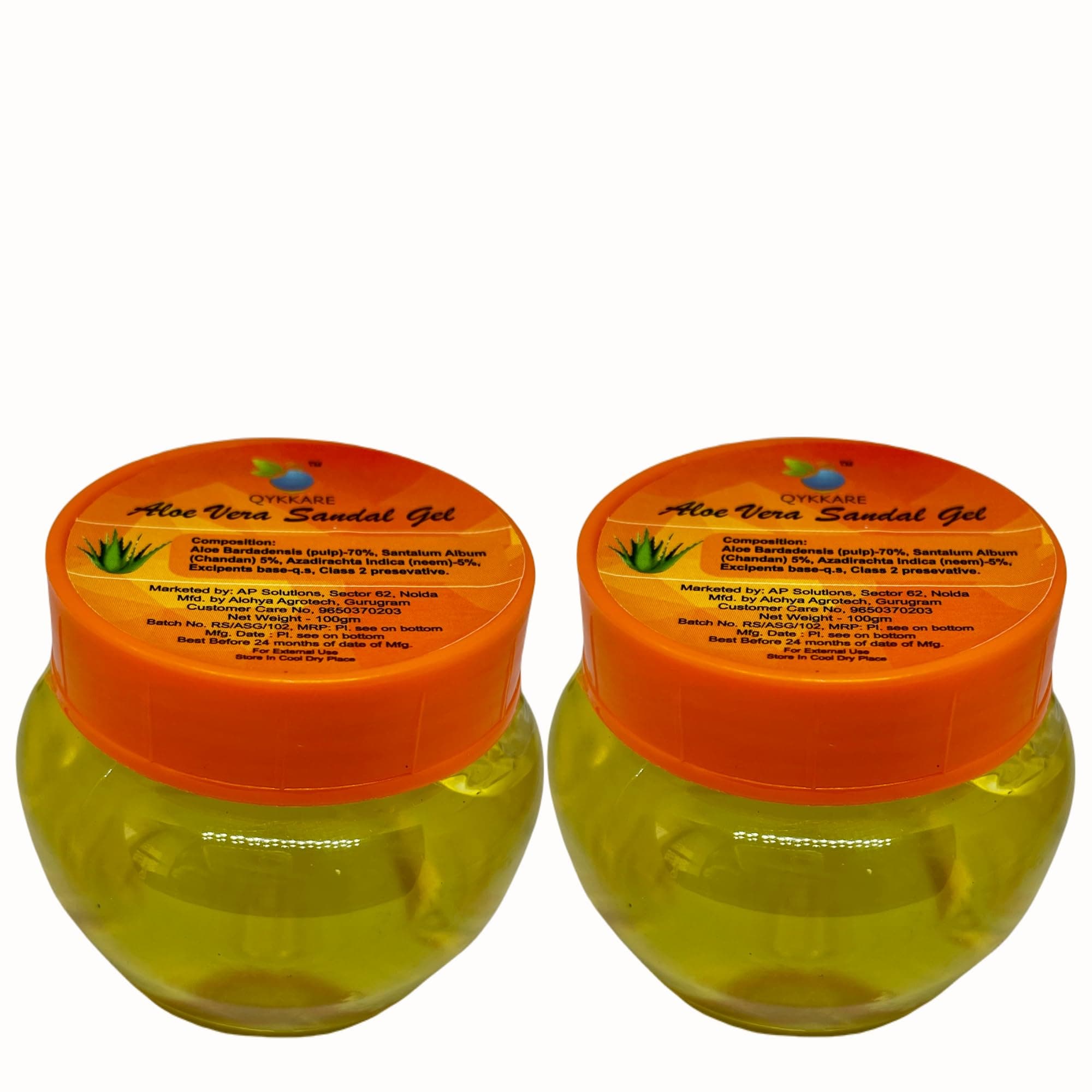 QYKKARE Aloe Vera Sandal Gel - 200gm (100gm X 2)