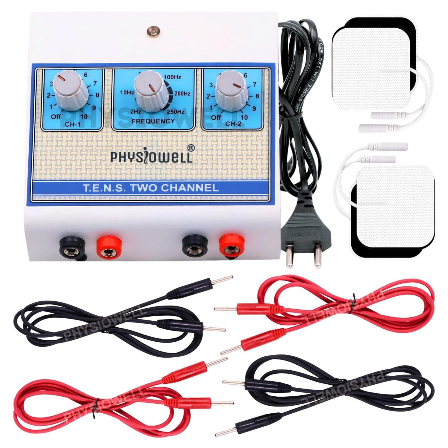 Physiowell Mini Tens 2 Channel Electro Therapy Machine (Transcutaneous Electrical Nerve Stimulation) for Full body - Self Adhesive Pads