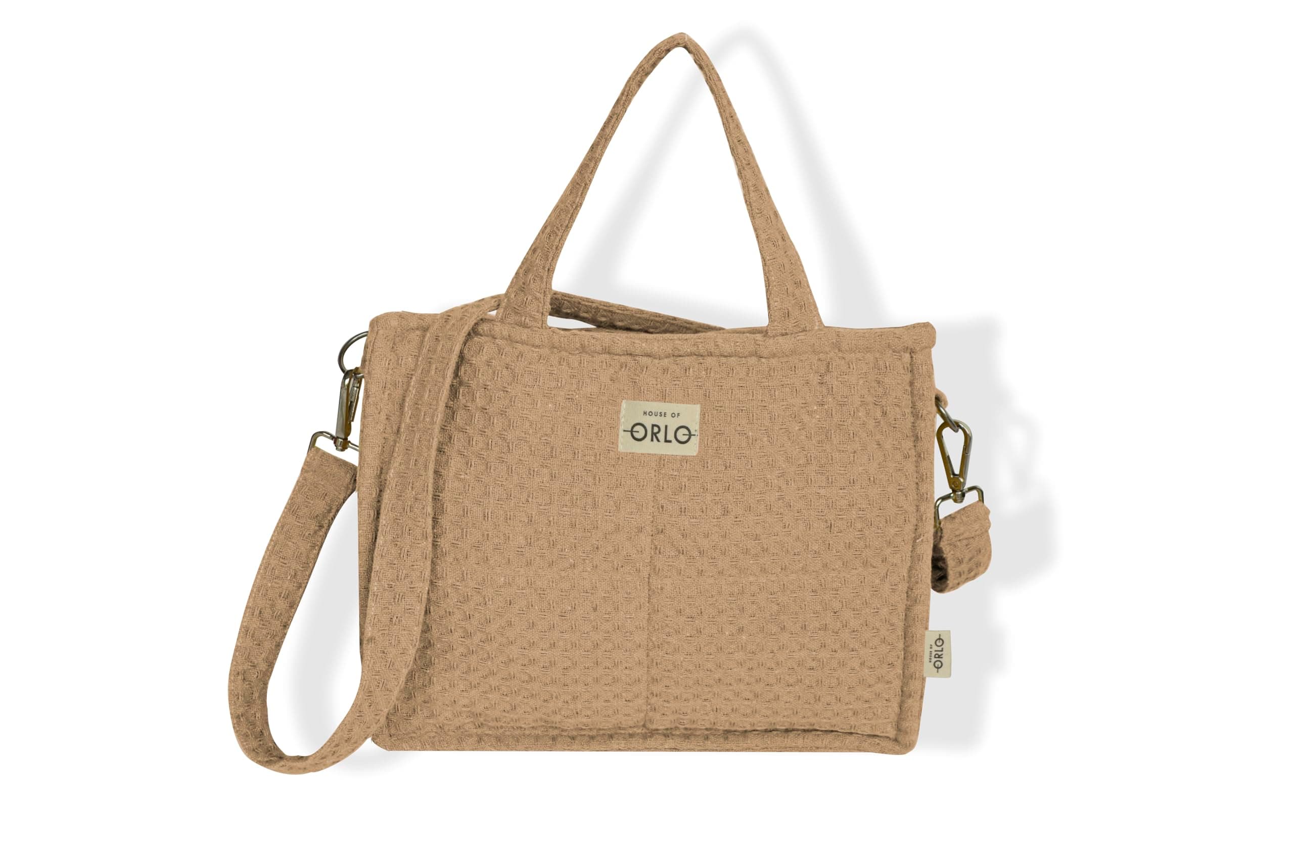 House of ORLO Unisex Quilted Waffle Weave Crossbody Bags with Zipper and Detachable Shoulder Strap | Versatile Elegance Sling Bag for Gym, College, Travel, Parties, Office for Men & Women (Beige)