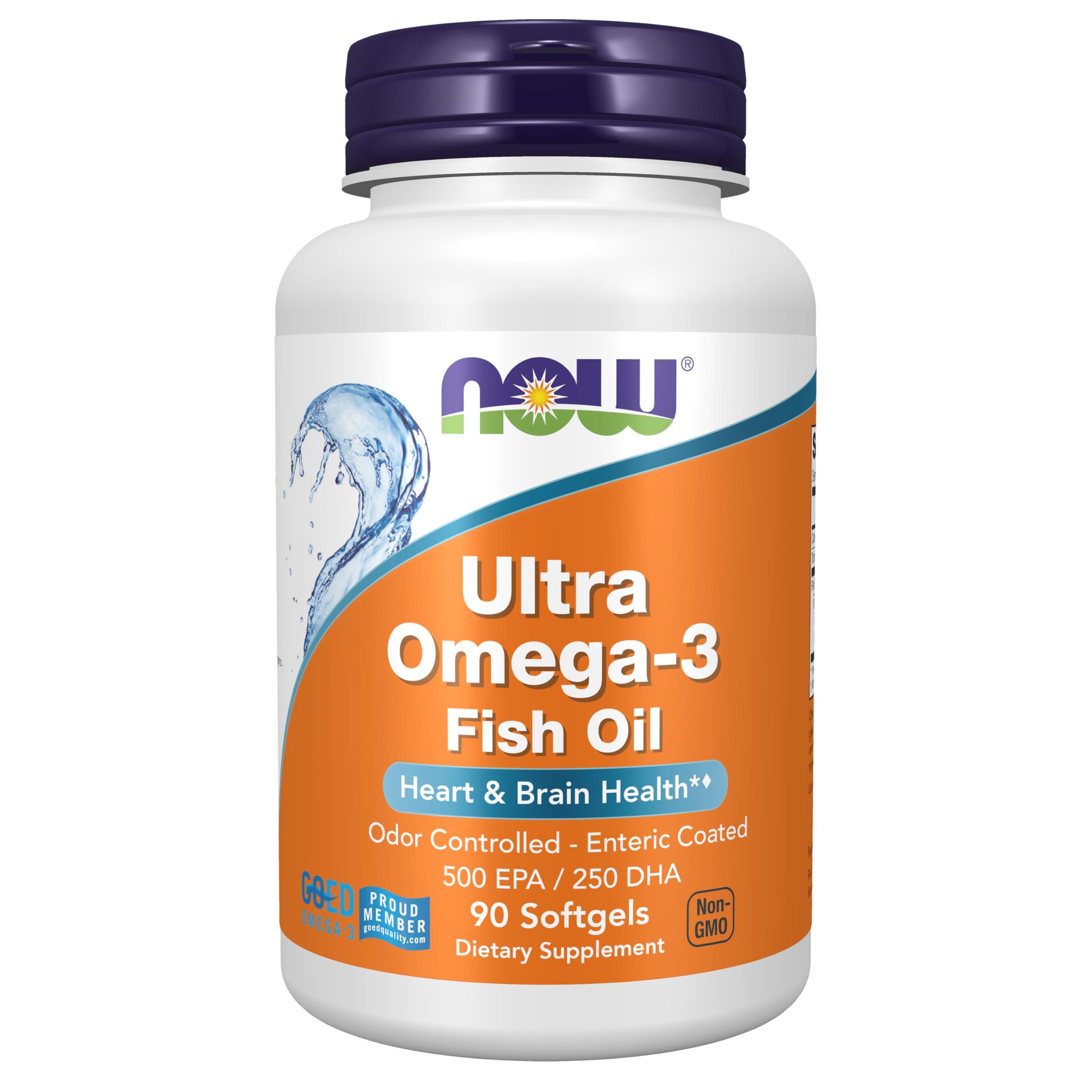 Now Foods Ultra Omega-3 Fish Oil (Non-GMO, Gluten Free, Dairy Free, Dairy Free, Egg Free, Halal, Keto Friendly, Kosher) - Pack of 90 Softgels
