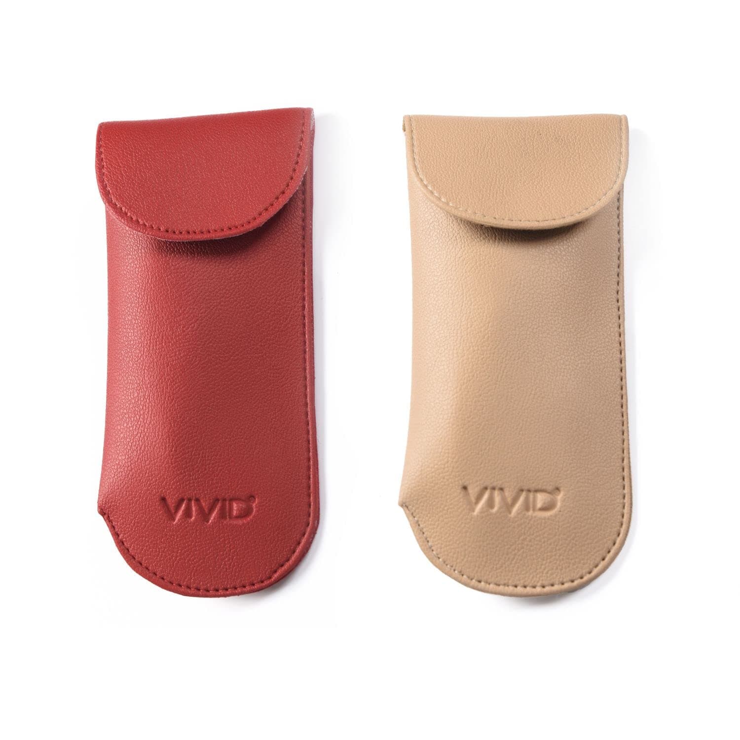 VIVID Vision Unisex Adult Lightweight Eyewear Specs Case Cover | Protect Eye Glasses | Chashma Dibbi | Spectacle Box | Pouch | Closure - Valpro-tape | Artificial Leather | D-20 | RED-CREAM