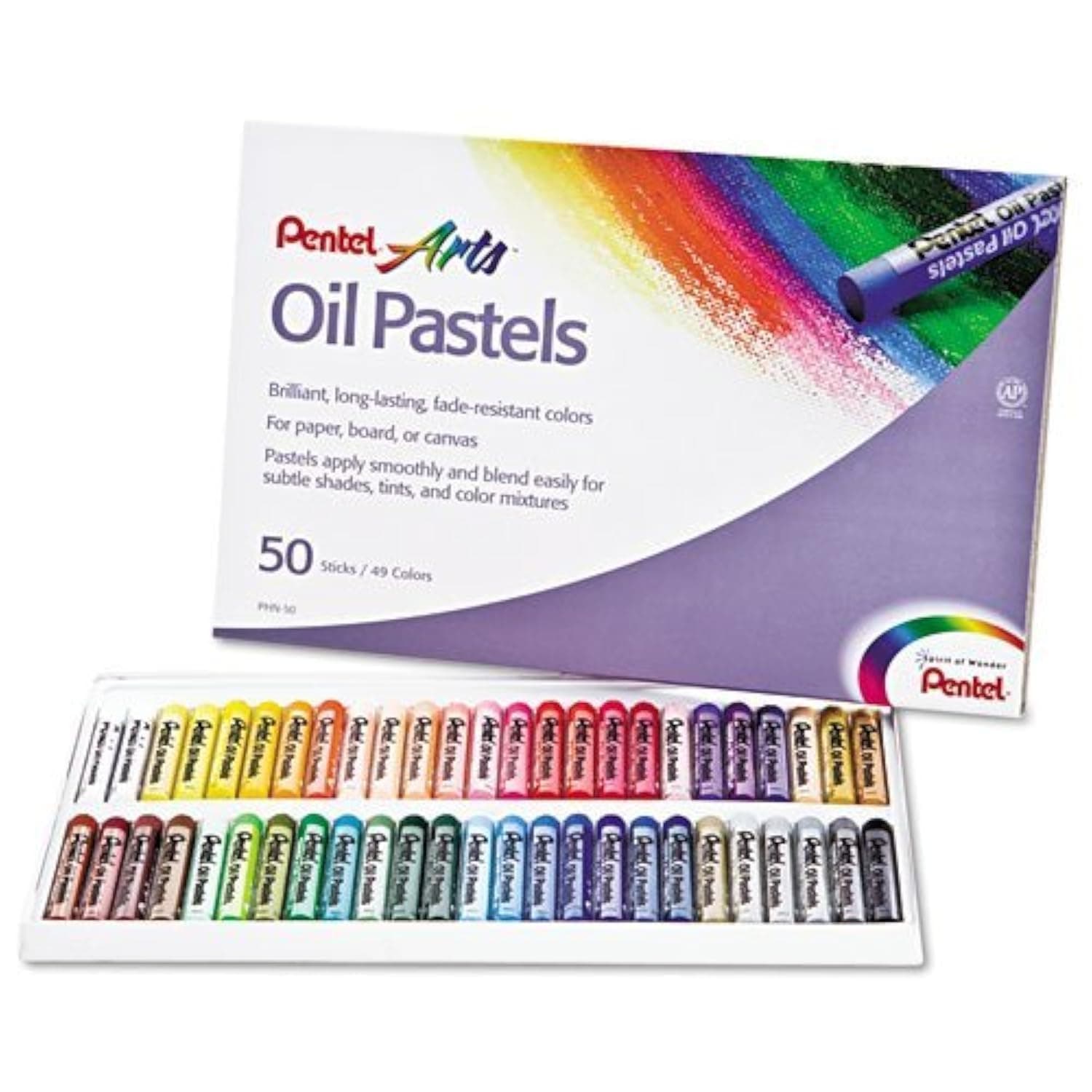 Oil Pastel Set with Carrying case,45-Color Set, Assorted, 50/Set