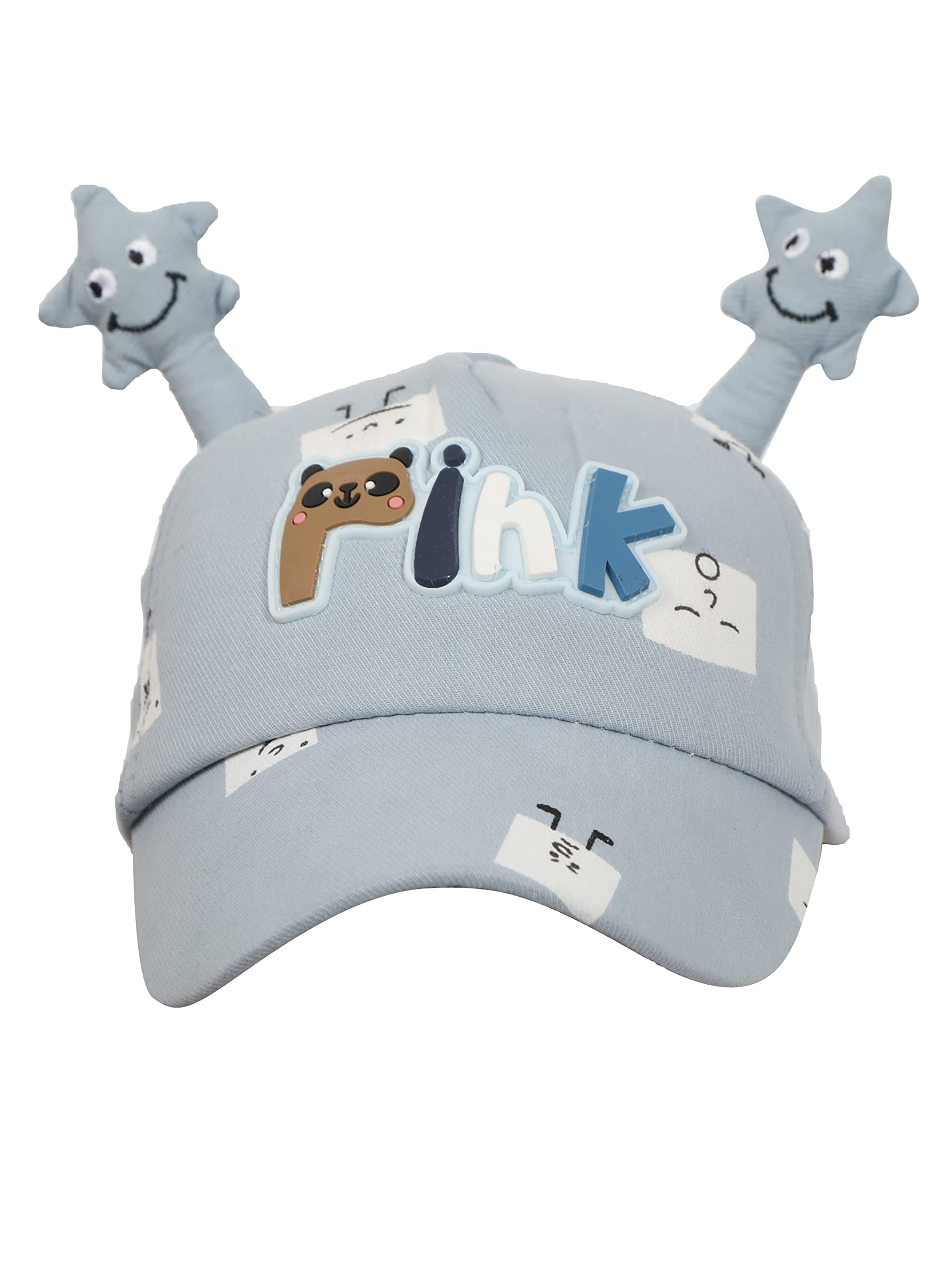 FabSeasons Cotton Cap for Boys & Girls with Antler, Fits for 1-4 Years Kids, Velcro Adjustment at Back