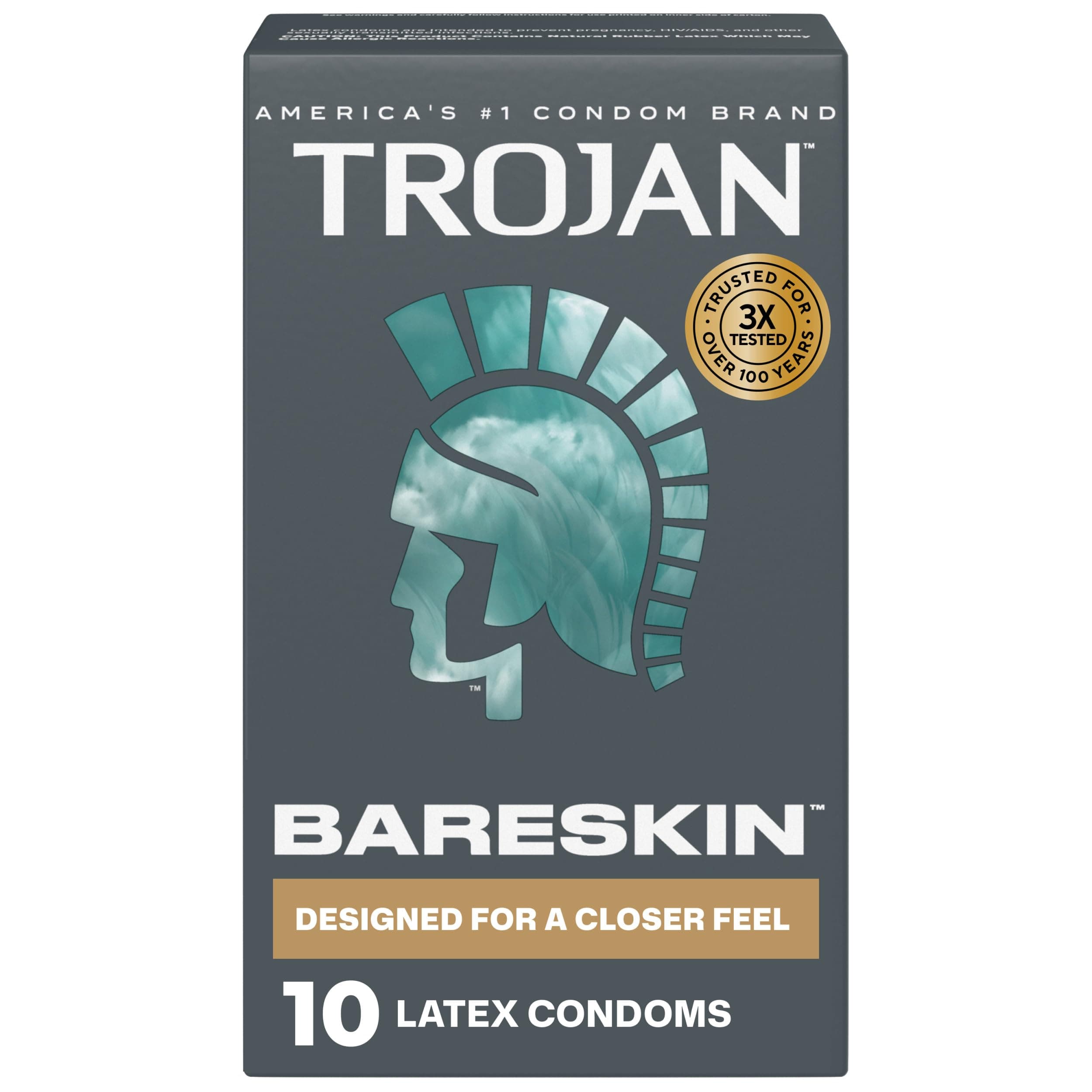 Trojan Sensitivity Bareskin Lubricated Latex Condoms 10 Pack