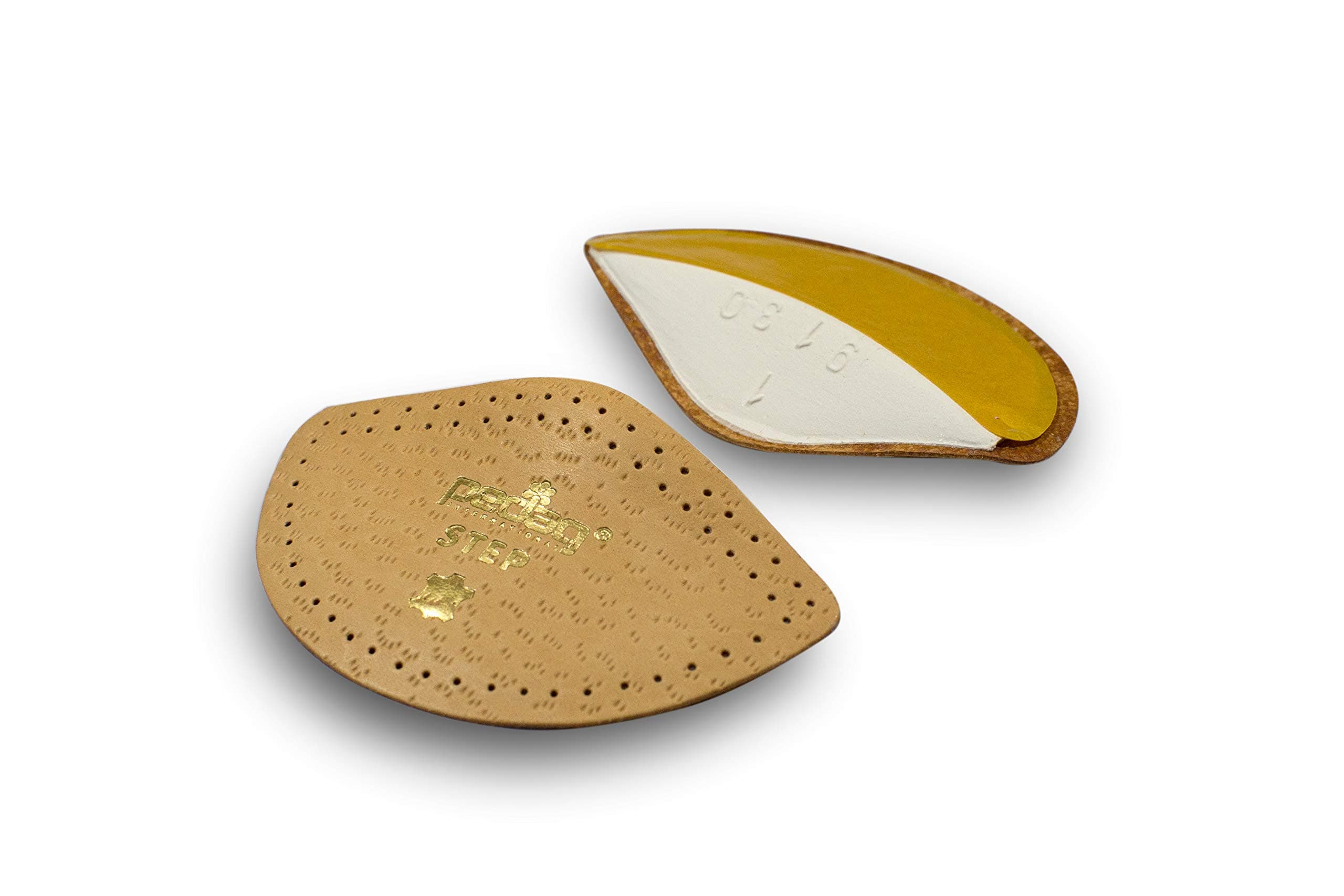 Pedag Step 16647 Symmetrical Self Adhesive Arch Support Inserts, Tan Leather, Medium