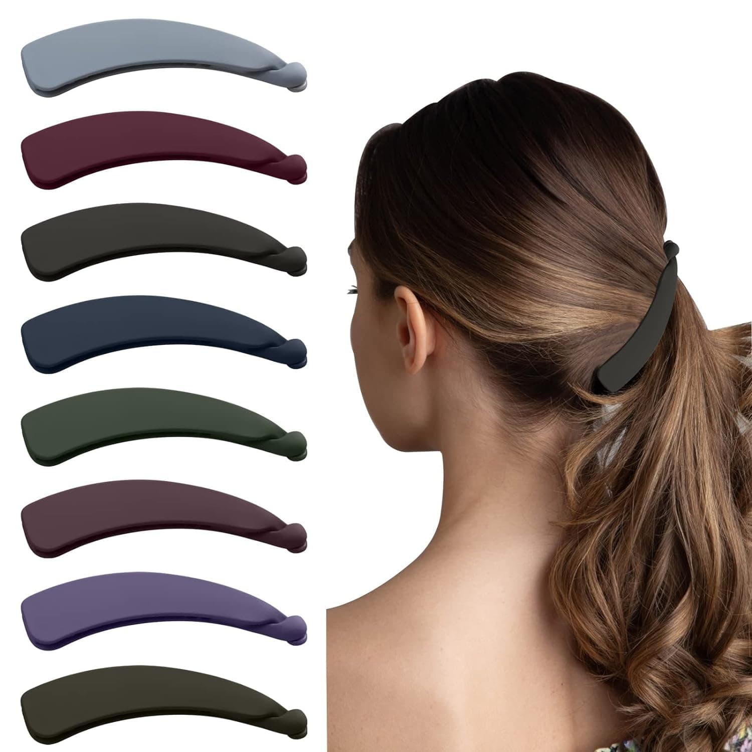 ADORNISH 12 Pcs Banana Hair Clips for Women Thin Hair,Strong Holder 4.3" Large Cute Ponytail Matte Banana Clip Hairs for Fine Hair,No Slip Girl Ladies Beauty Clamp...
